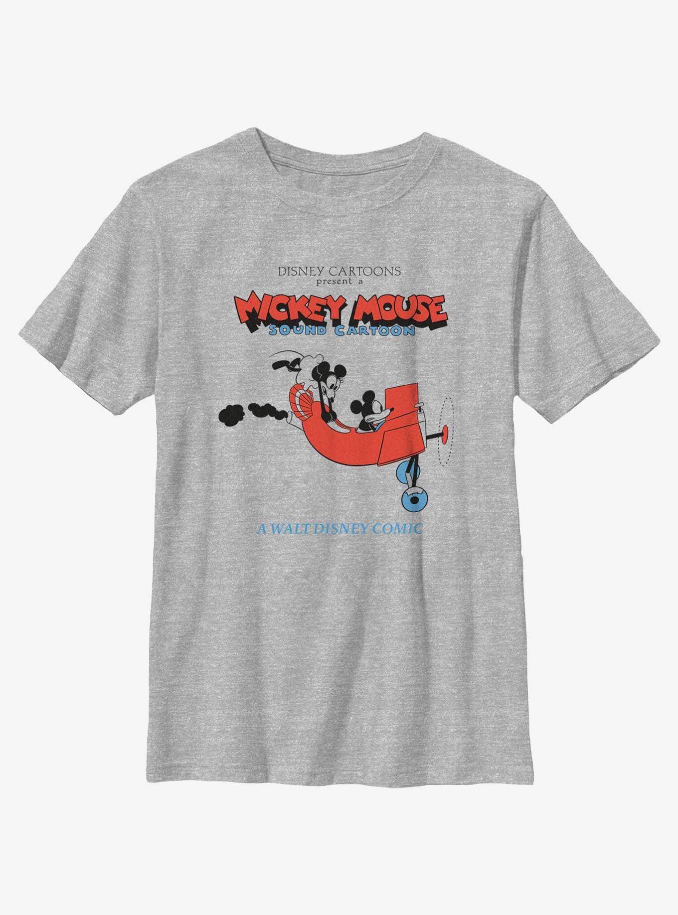 Disney Mickey Mouse Minnie Mouse On Plane Youth T-Shirt, ATH HTR, hi-res