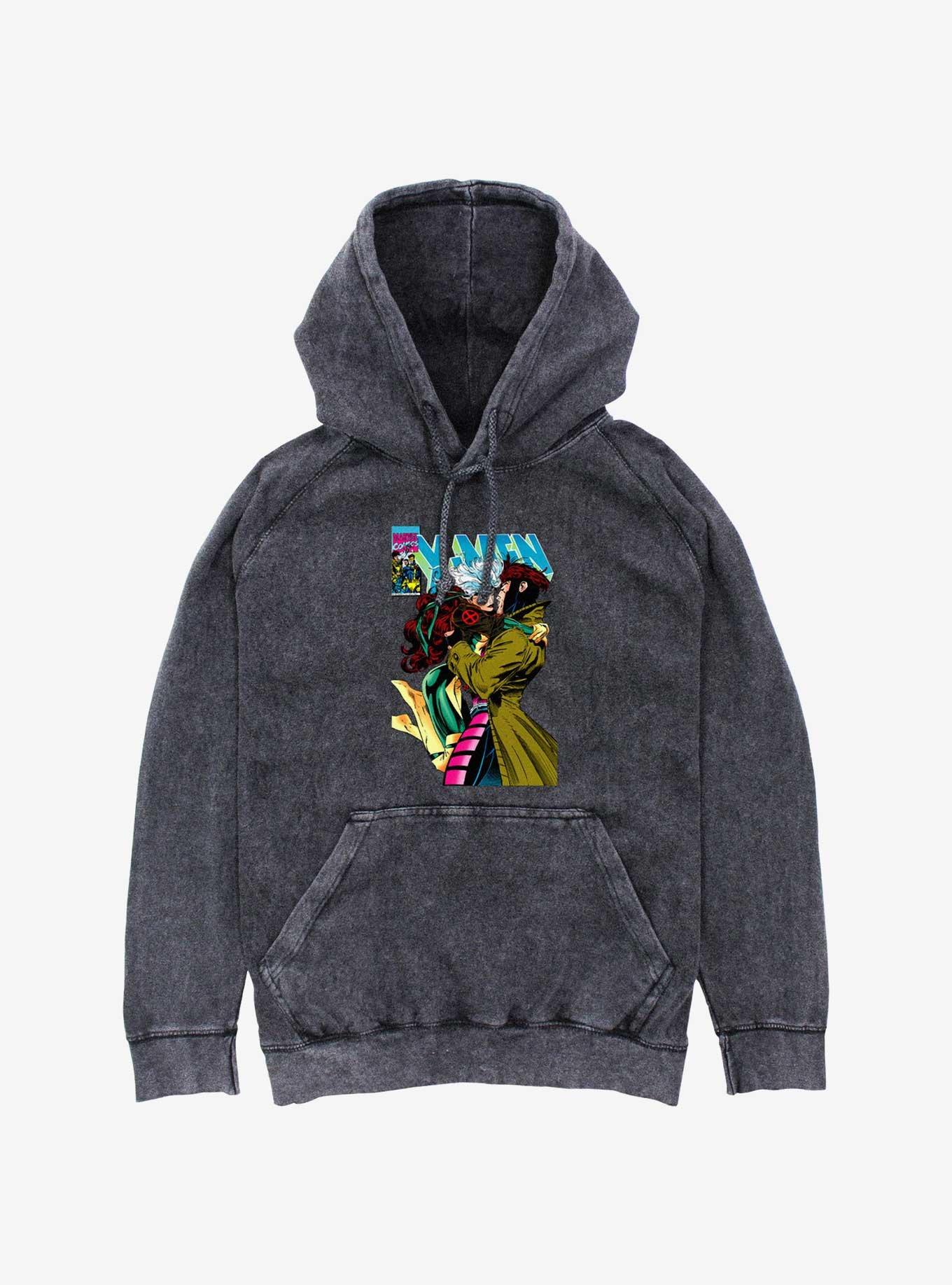 Marvel X-Men '97 Rogue & Gambit 4Eva Mineral Wash Hoodie, BLACK, hi-res