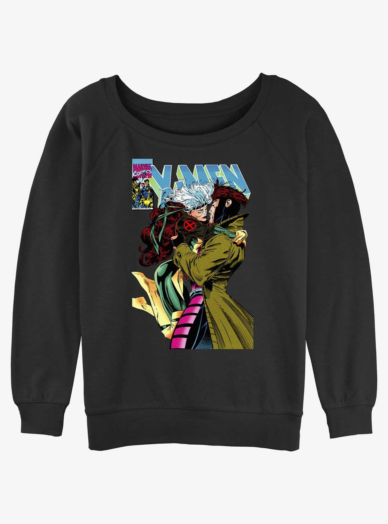 Marvel X-Men '97 Rogue & Gambit 4Eva Womens Slouchy Sweatshirt, BLACK, hi-res