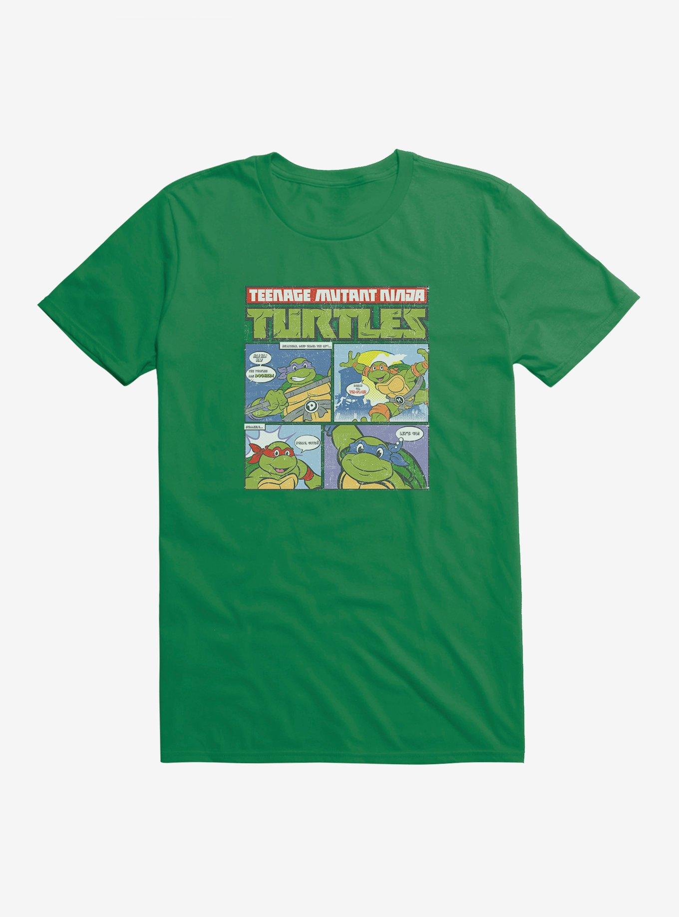 Teenage Mutant Ninja Turtles Comic Strip Group Catchphrases T-Shirt, , hi-res