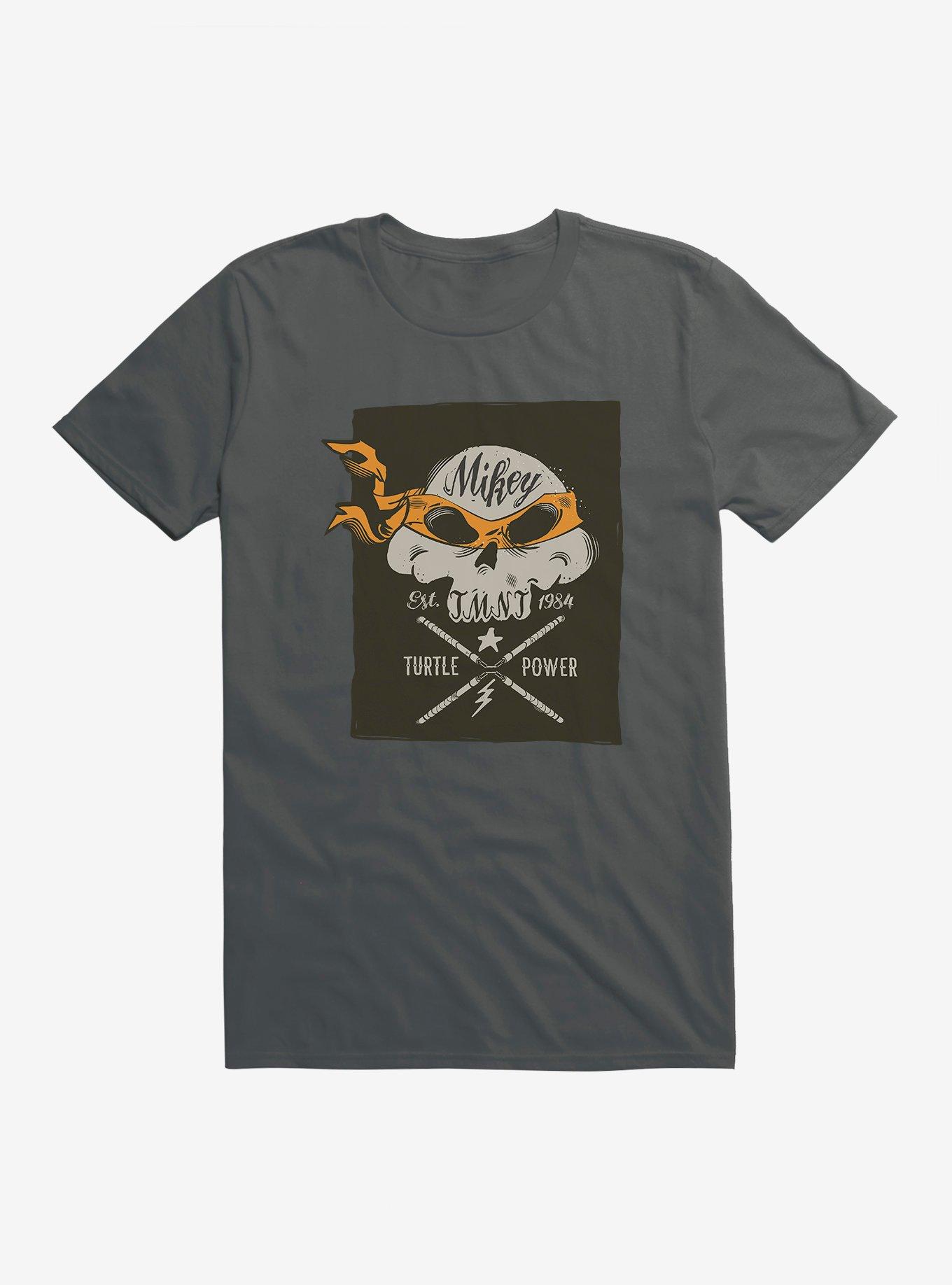 Teenage Mutant Ninja Turtles Michelangelo Bandana Skull And Weapons T-Shirt, CHARCOAL, hi-res