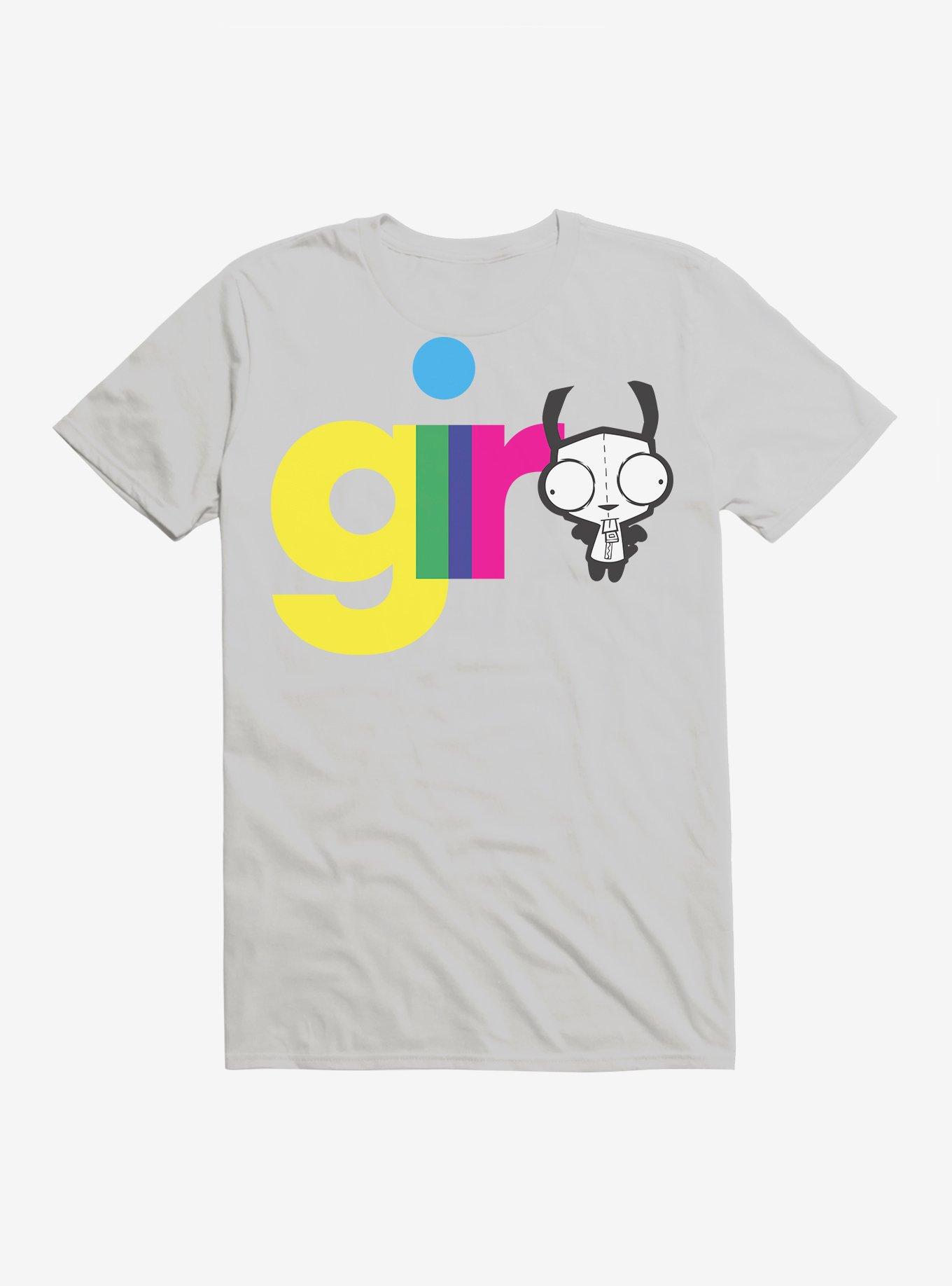 Invader Zim GIR Neon Script T-Shirt, ICE GREY, hi-res