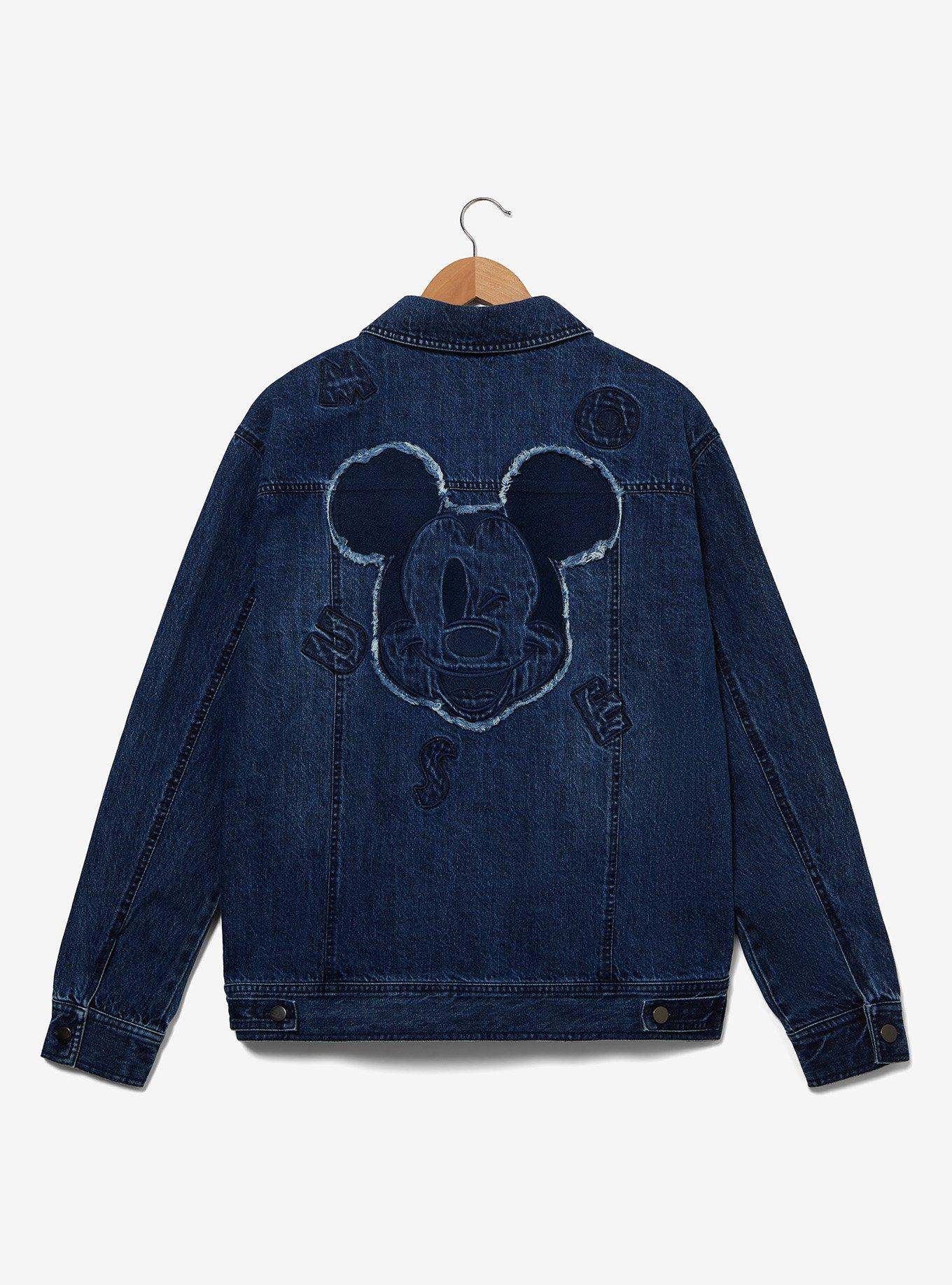 Disney Mickey Mouse Lettered Denim Jacket &mdash; BoxLunch Exclusive, DENIM, hi-res