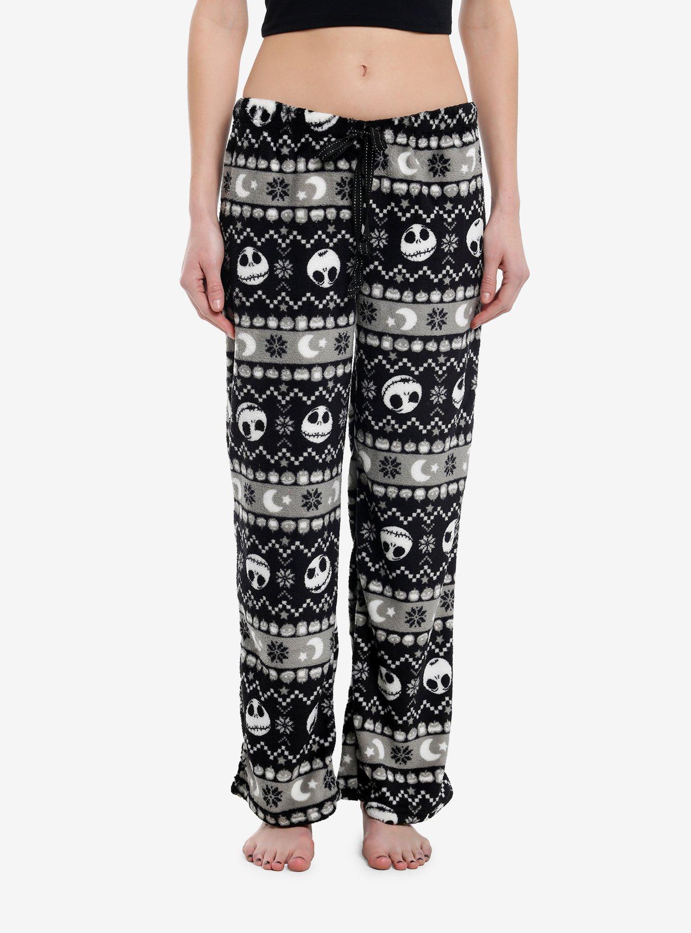 The Nightmare Before Christmas Fuzzy Girls Pajama Pants, BLACK, hi-res