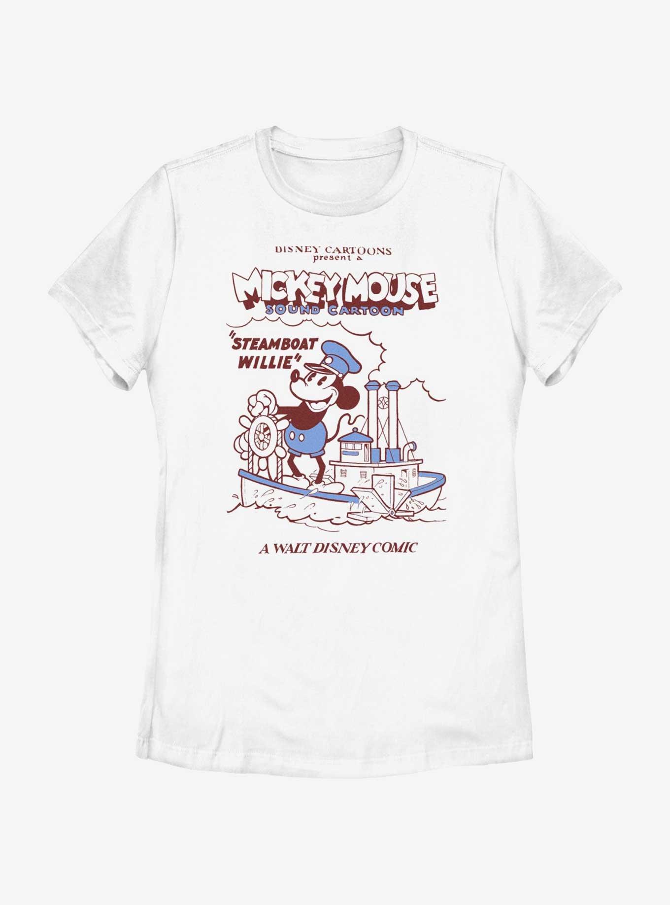 Disney Mickey Mouse Sound Cartoon Womens T-Shirt, WHITE, hi-res