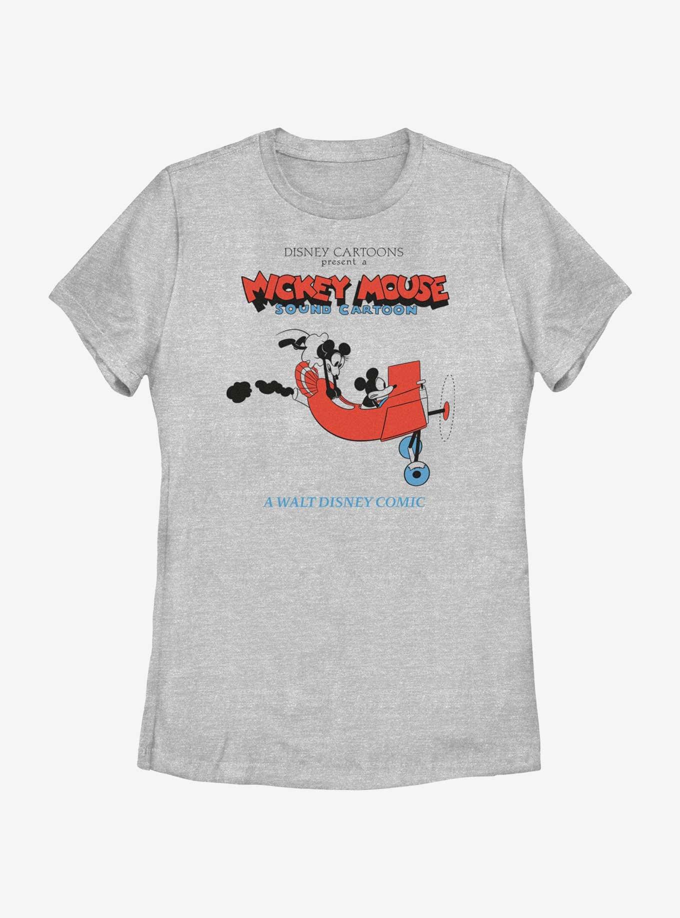 Disney Mickey Mouse Minnie On Plane Womens T-Shirt