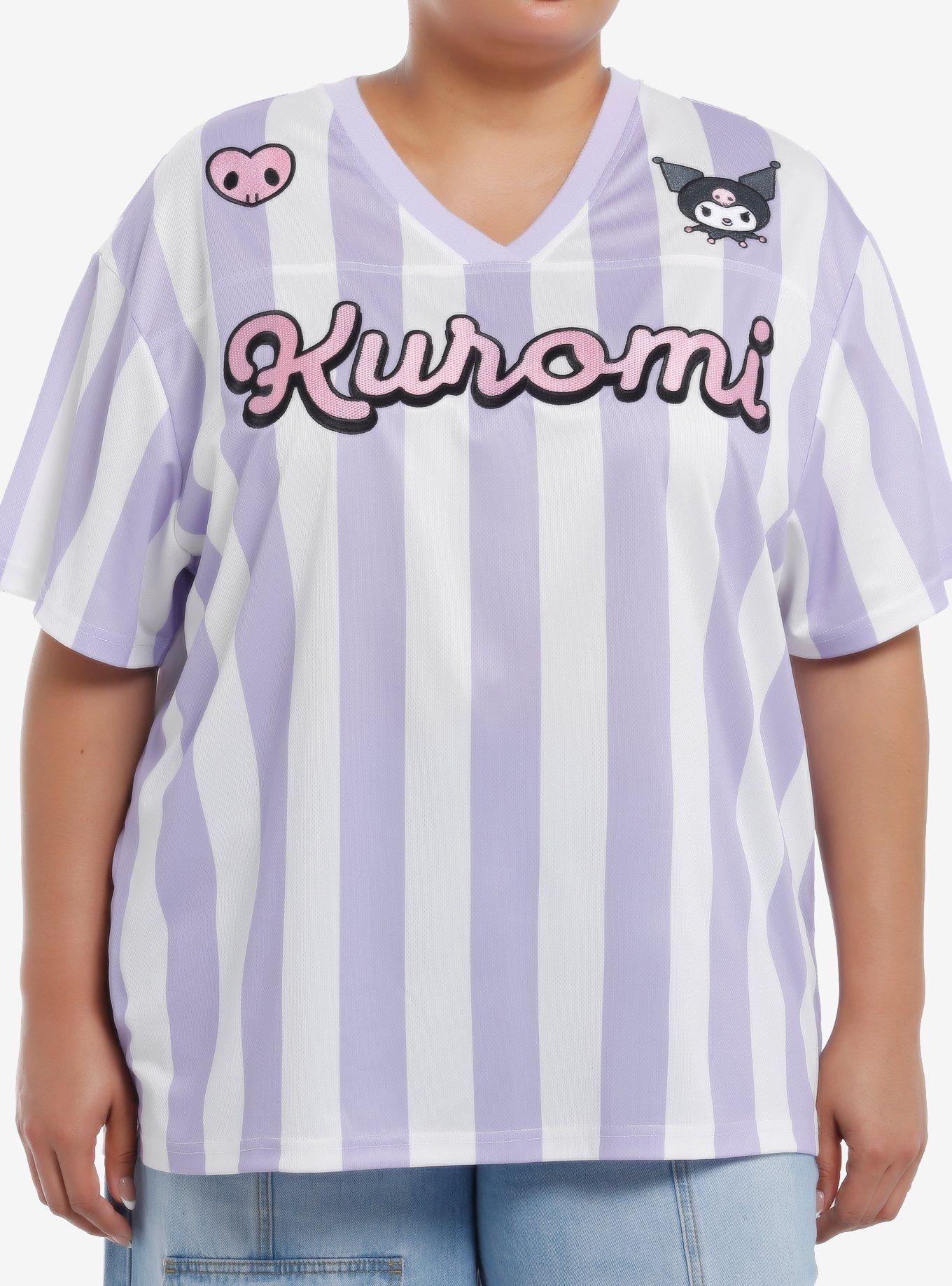 Kuromi Stripe Girls Soccer Jersey Plus Size, , hi-res