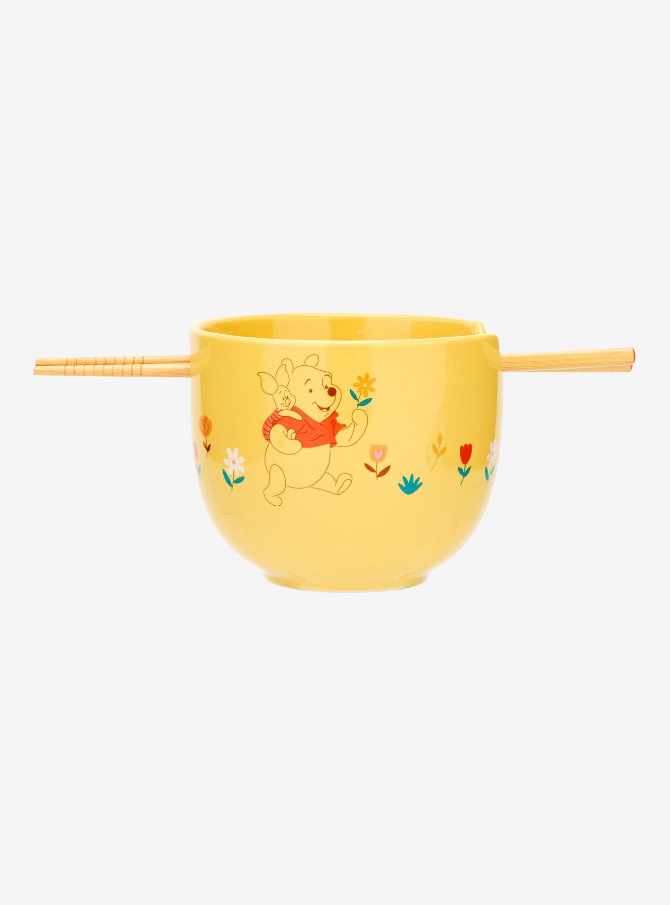 Disney Winnie the Pooh Floral Piglet & Pooh Bear Ramen Bowl with Chopsticks, , hi-res