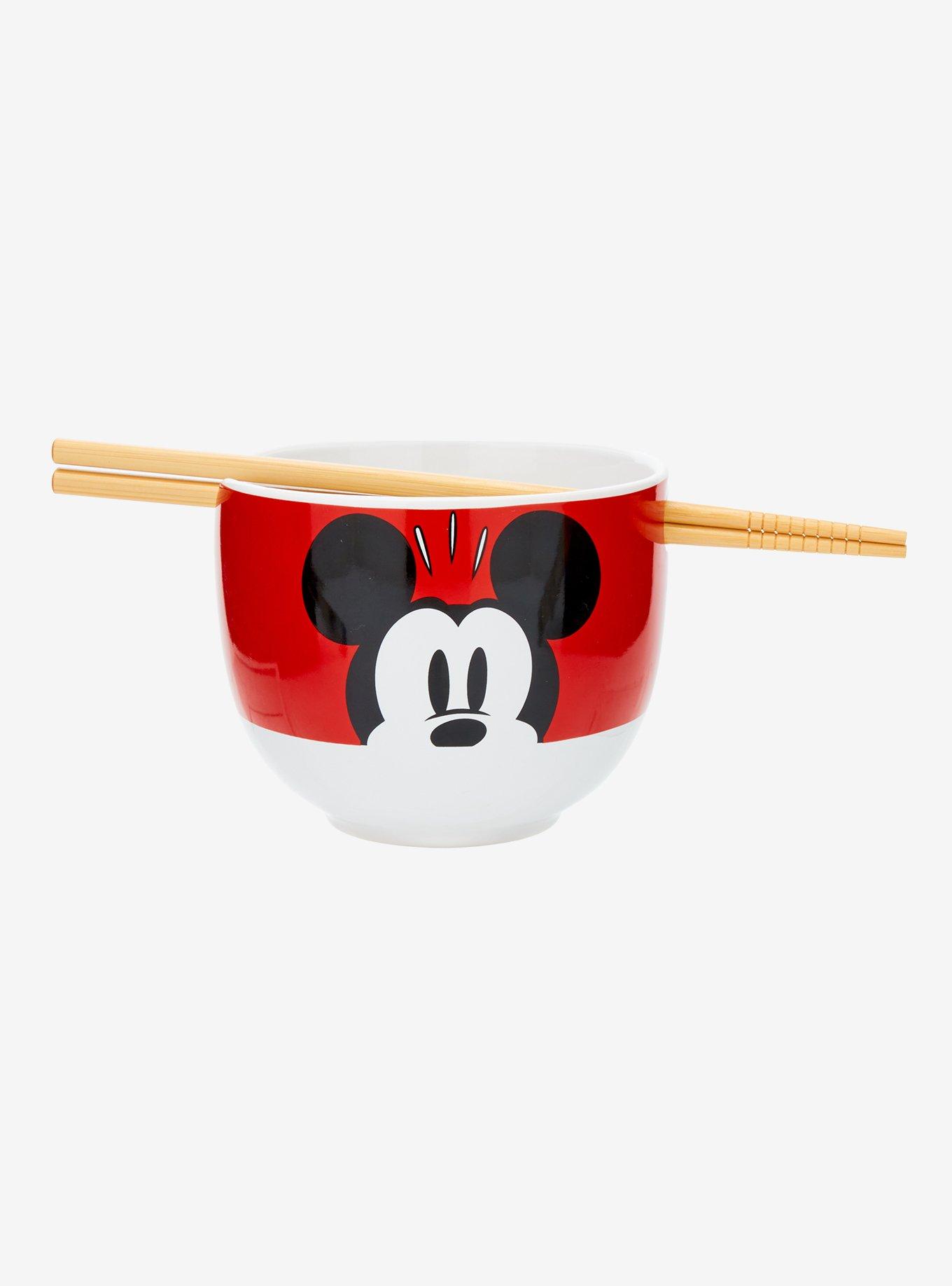 Disney Mickey Mouse Red Ramen Bowl with Chopsticks, , hi-res