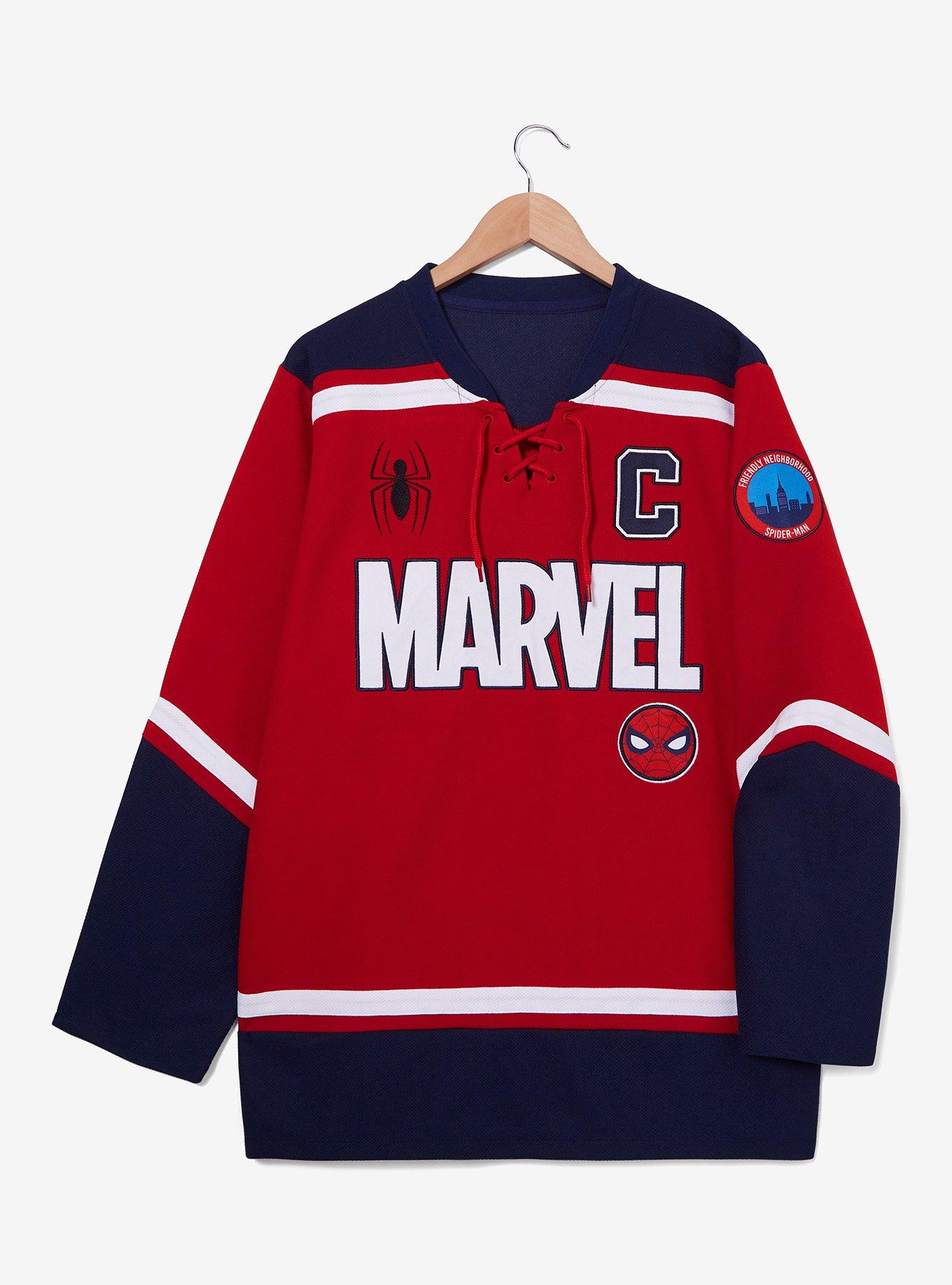 Marvel Spider-Man Embroidered Hockey Jersey — BoxLunch Exclusive, , hi-res