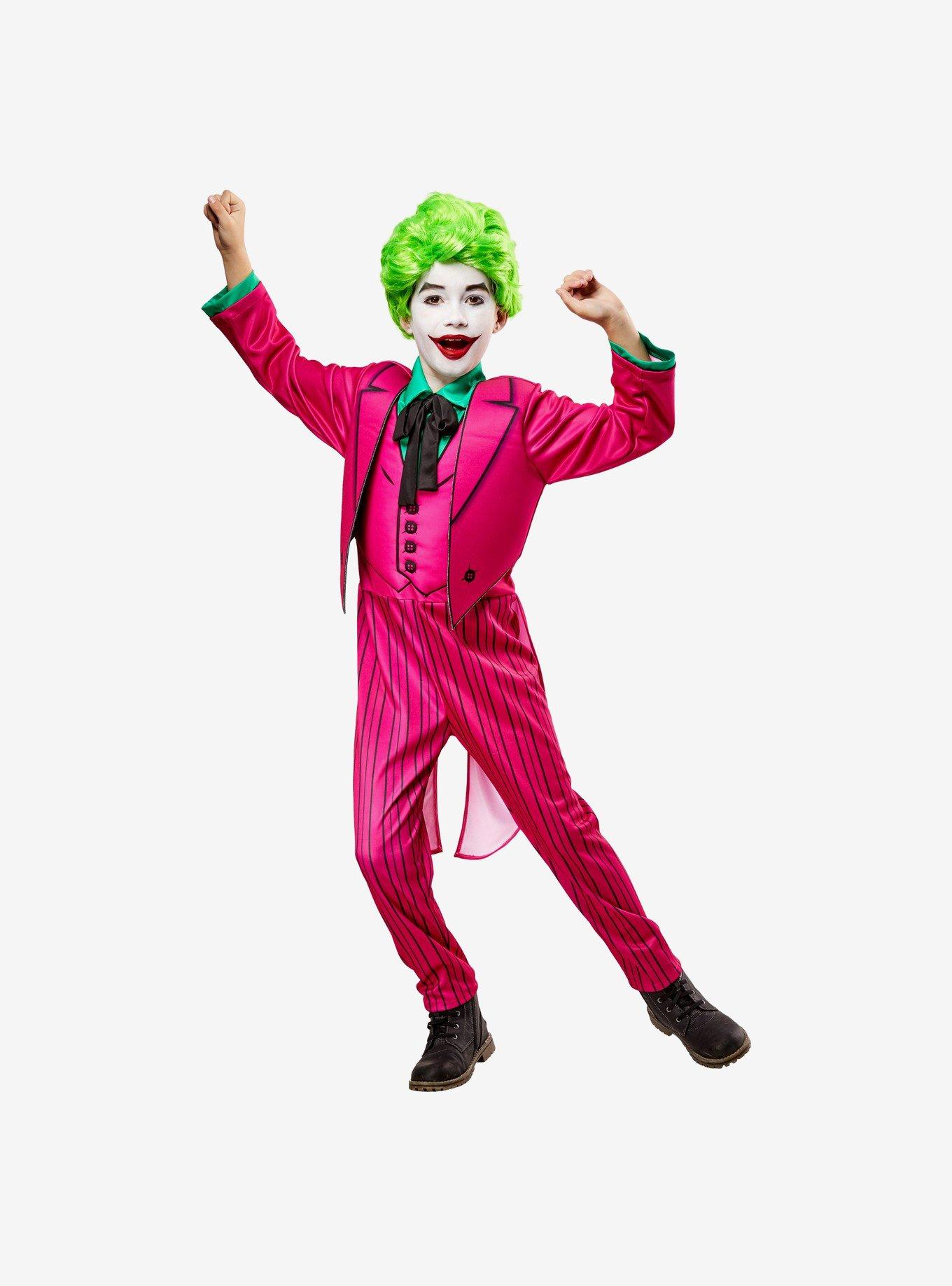 DC Comics The Joker Classic 1966 Deluxe Youth Costume, PINK, hi-res