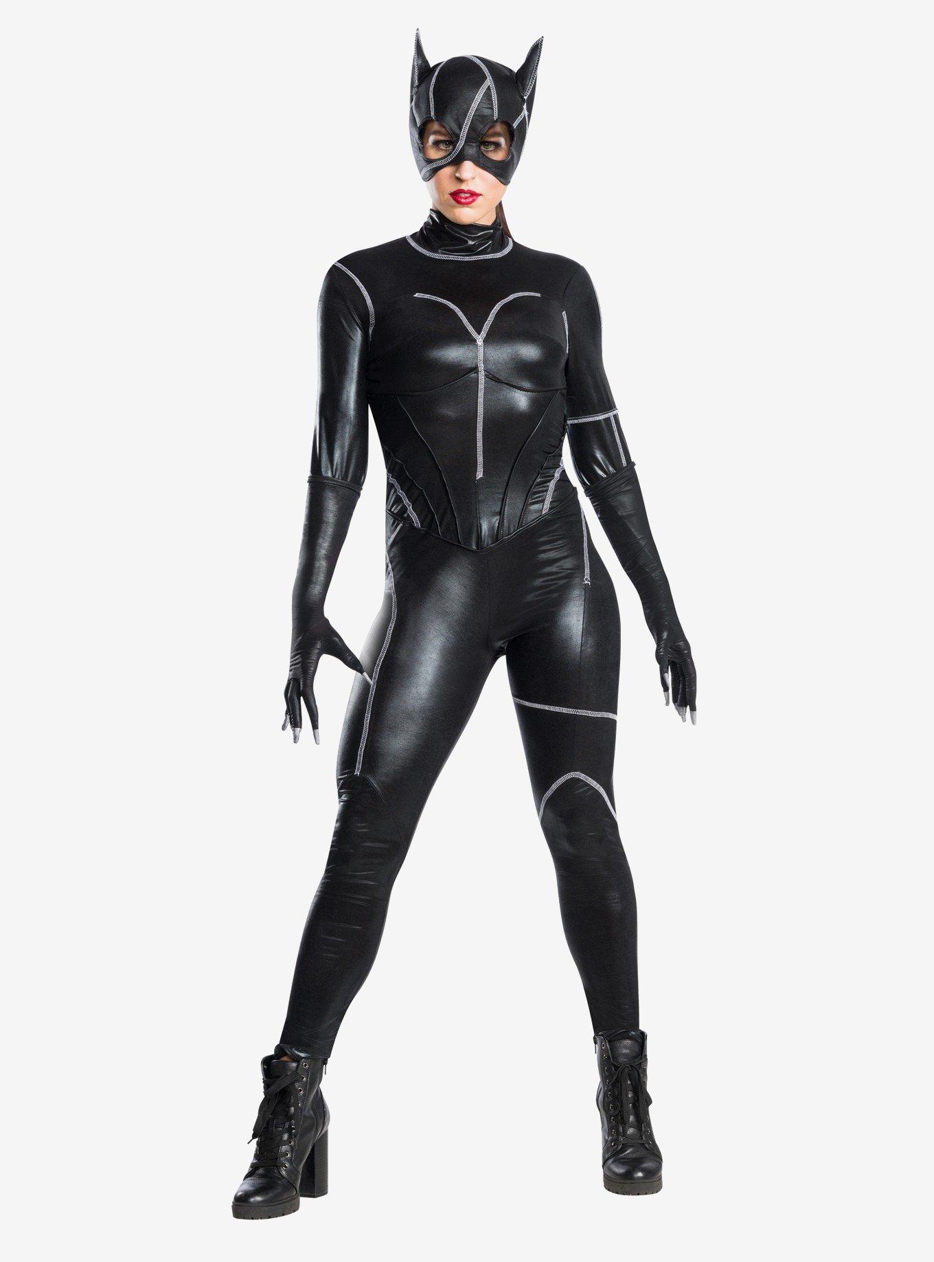 DC Comics Catwoman Adult Costume with Mask, BLACK, hi-res