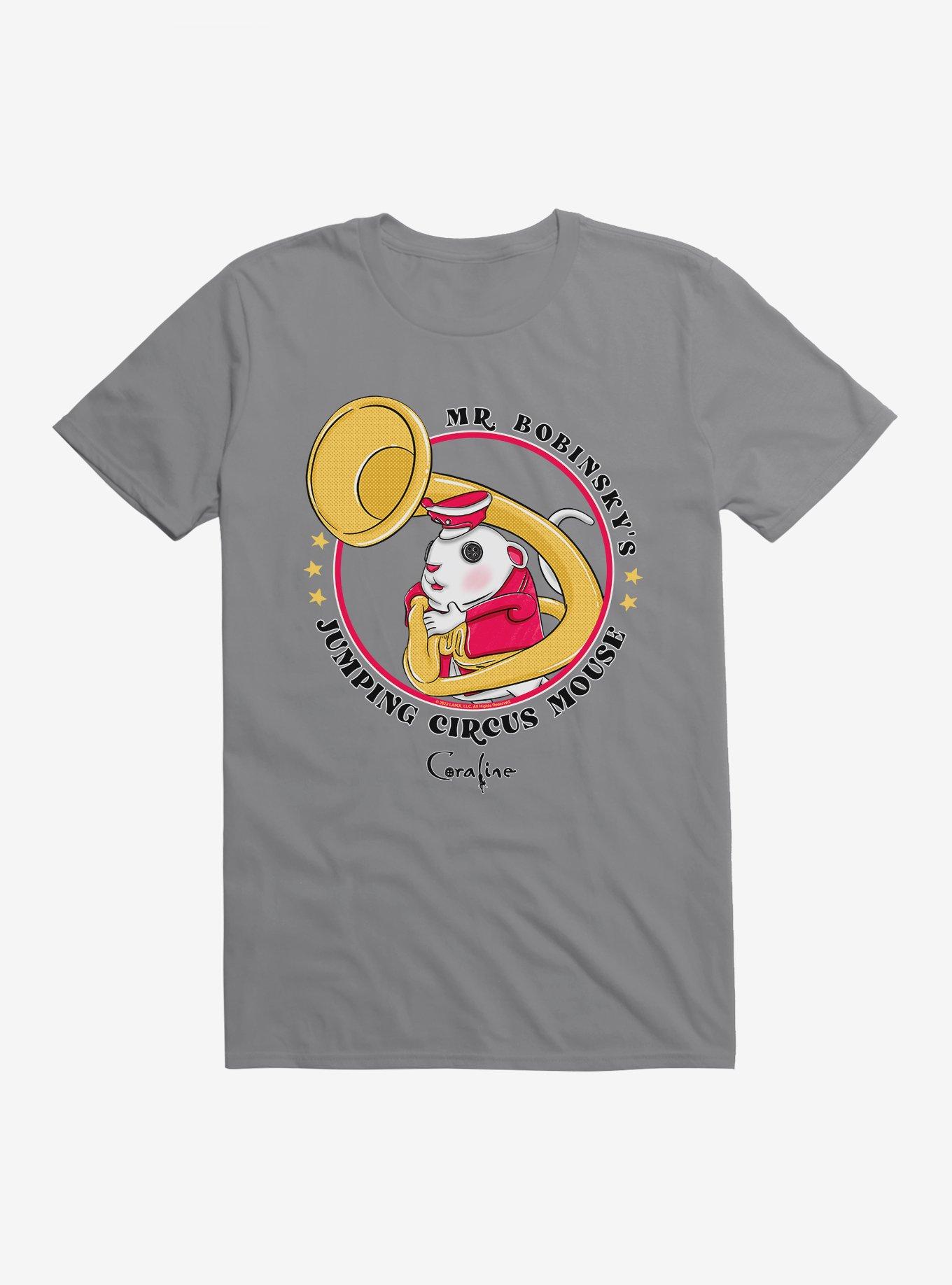 Coraline Jumping Circus Mouse T-Shirt, STORM GREY, hi-res
