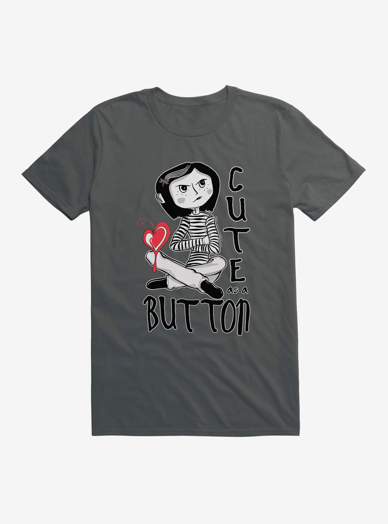 Coraline Cute As A Button T-Shirt, CHARCOAL, hi-res