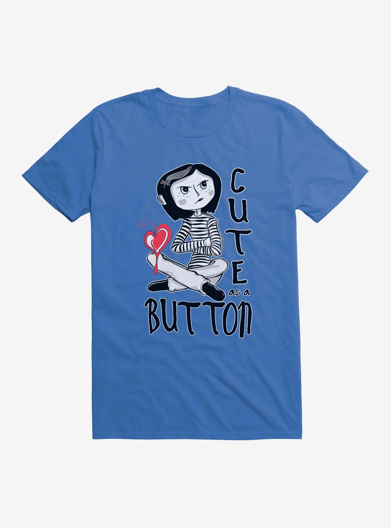 Coraline Cute As A Button T-Shirt, ROYAL, hi-res view 1