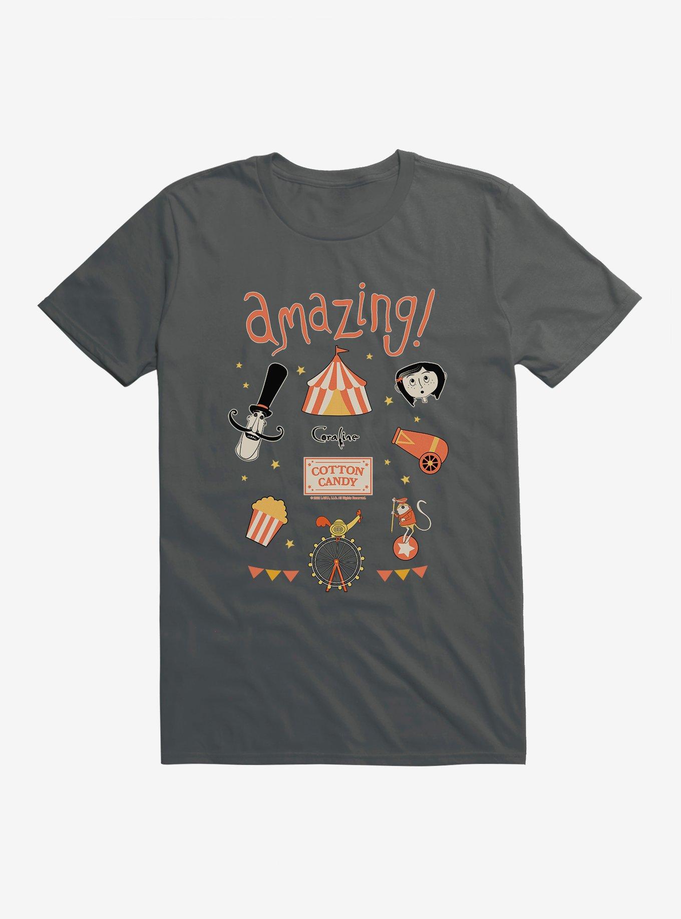 Coraline Cotton Candy T-Shirt, CHARCOAL, hi-res