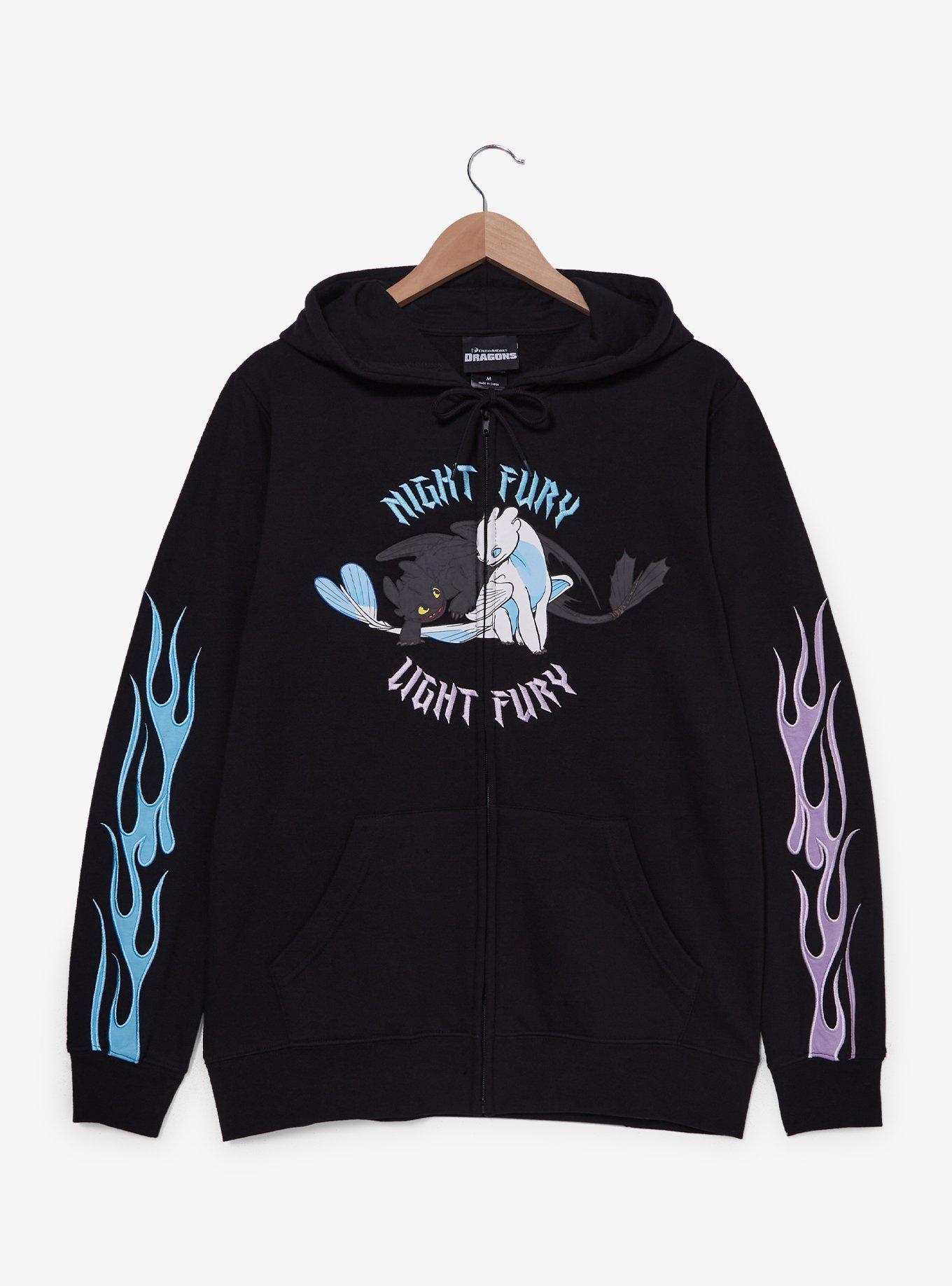 DreamWorks How to Train Your Dragon Toothless & Light Fury Zip Hoodie — BoxLunch Exclusive, , hi-res