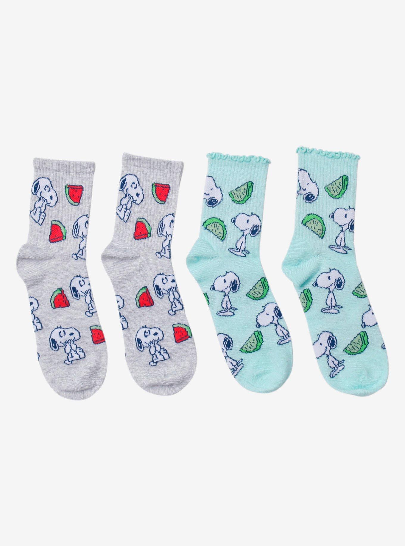 Peanuts Snoopy Fruits Crew Socks 2 Pair, , hi-res