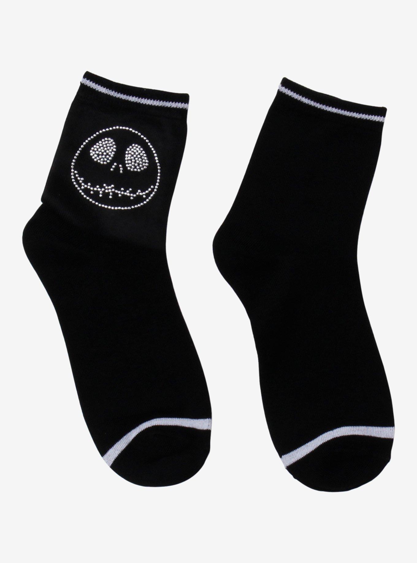 The Nightmare Before Christmas Jack Rhinestone Crew Socks, , hi-res