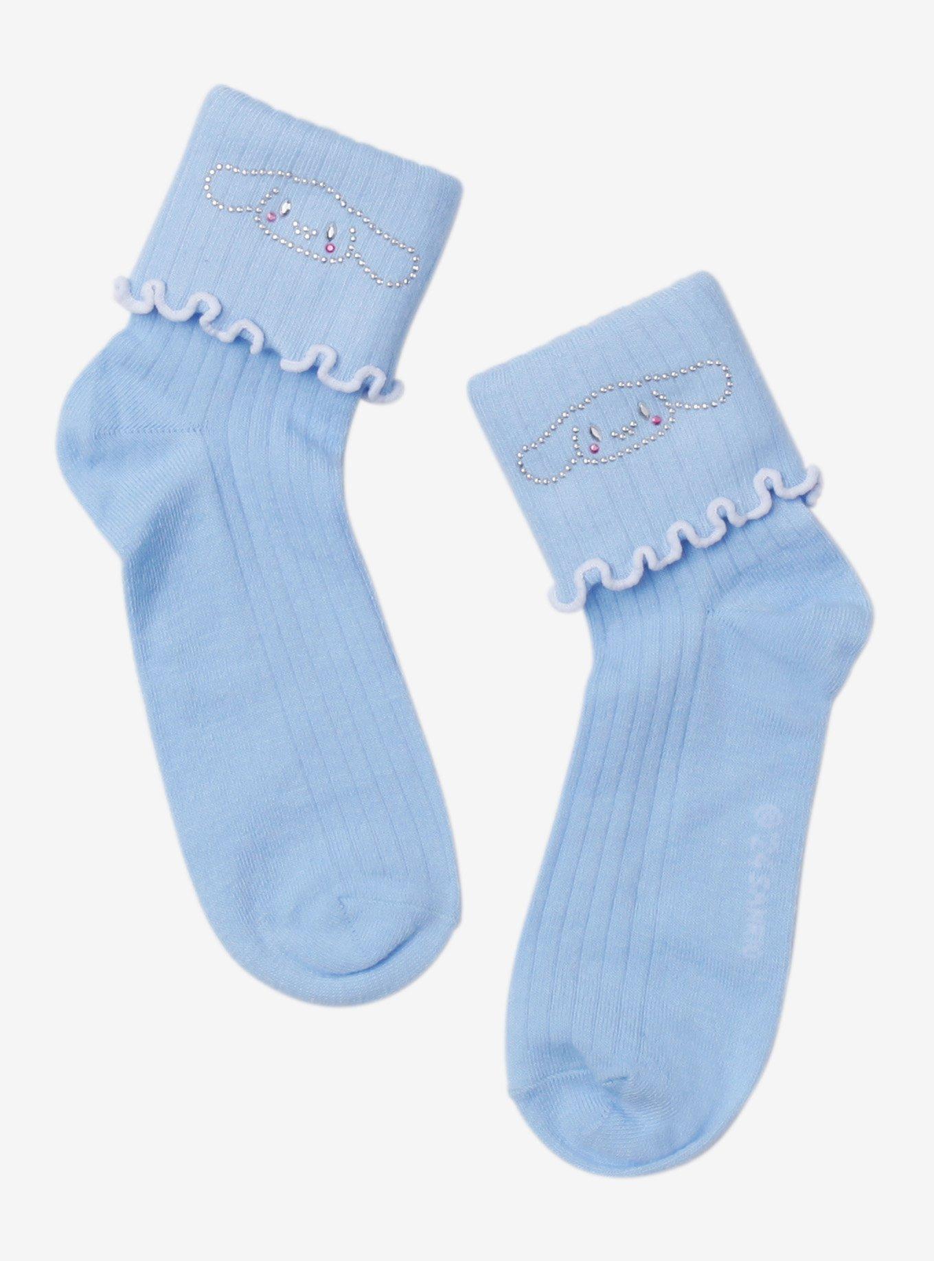 Cinnamoroll Rhinestone Fold-Over Ankle Socks, , hi-res