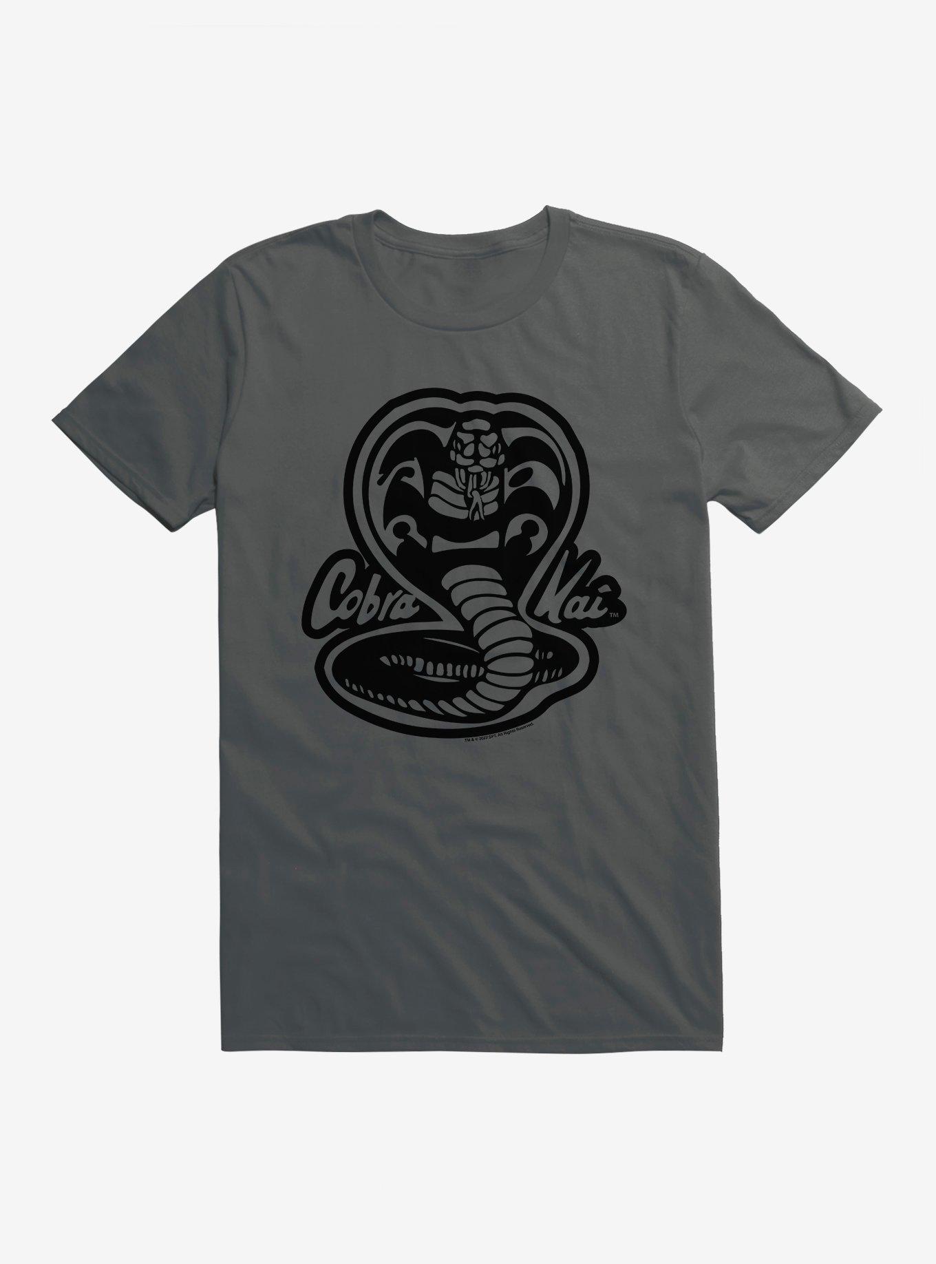 Cobra Kai Black And White Logo T-Shirt, CHARCOAL, hi-res