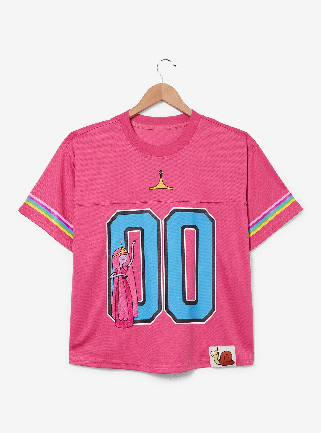 Adventure Time Princess Bubblegum Women's Plus Size Cropped Football Jersey - BoxLunch Exclusive, PINK, hi-res