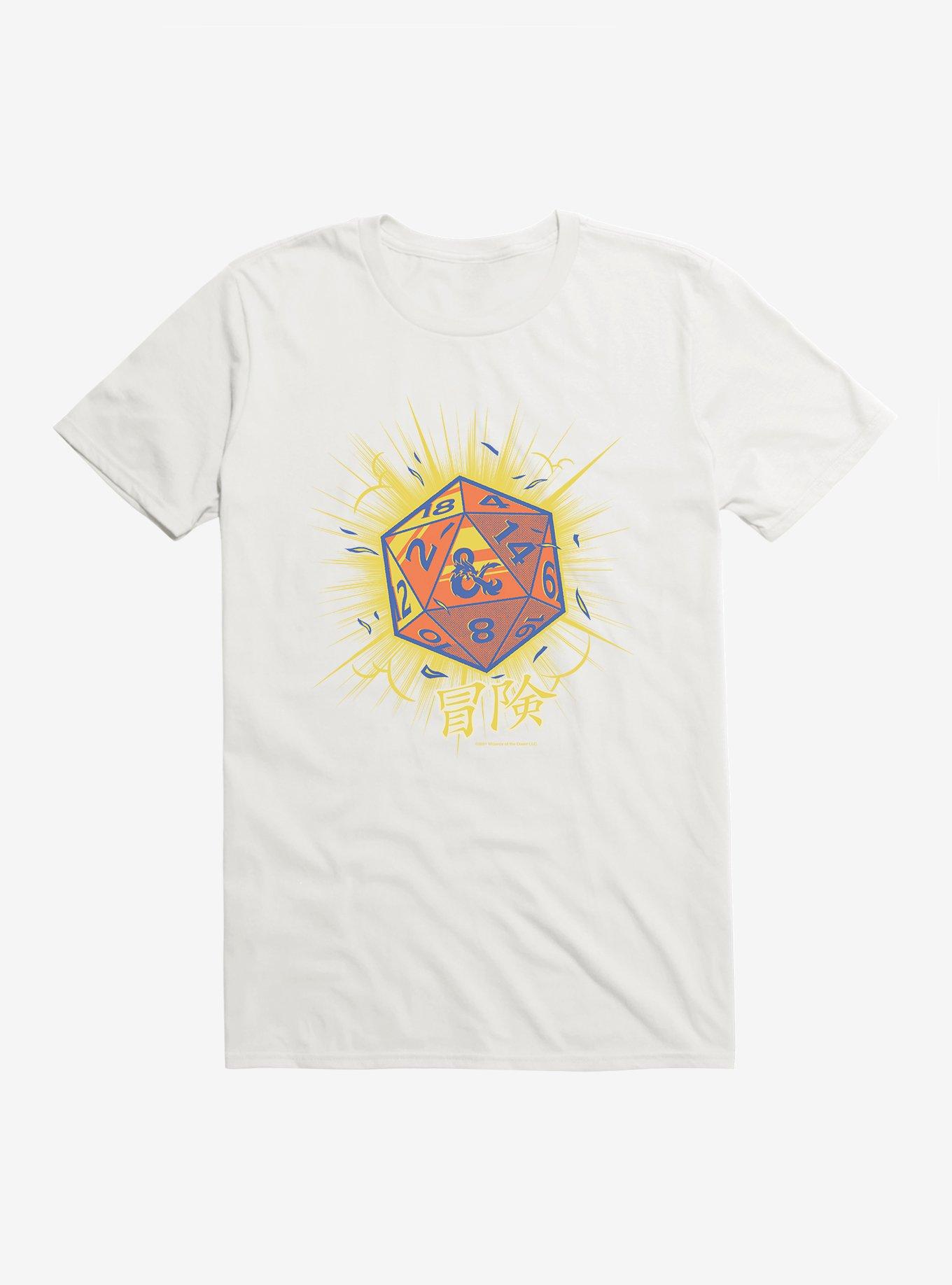 Dungeons & Dragons D20 Dice Asian Letters T-Shirt, WHITE, hi-res