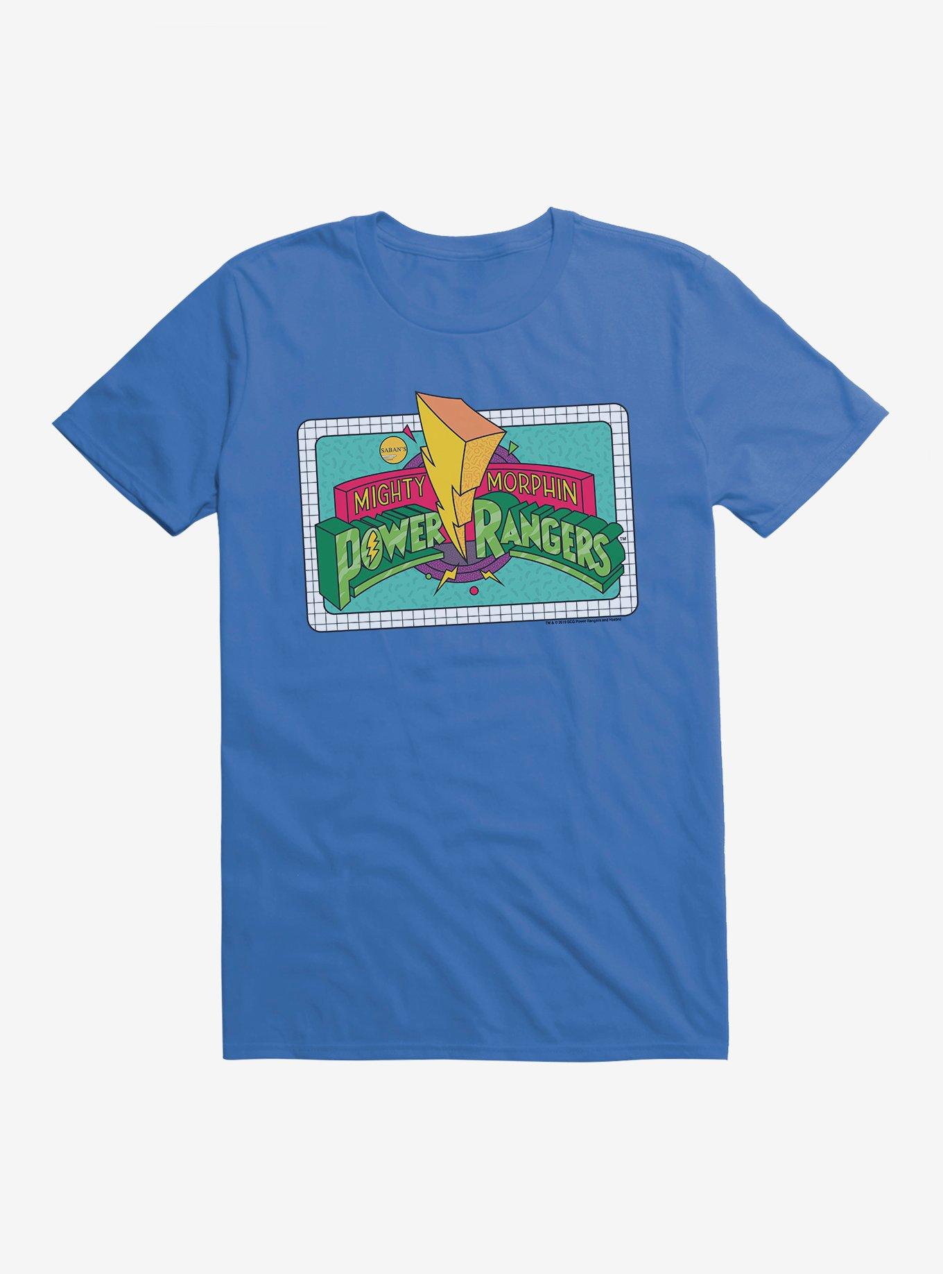 Mighty Morphin Power Rangers Color Sketch Logo T-Shrt, ROYAL, hi-res