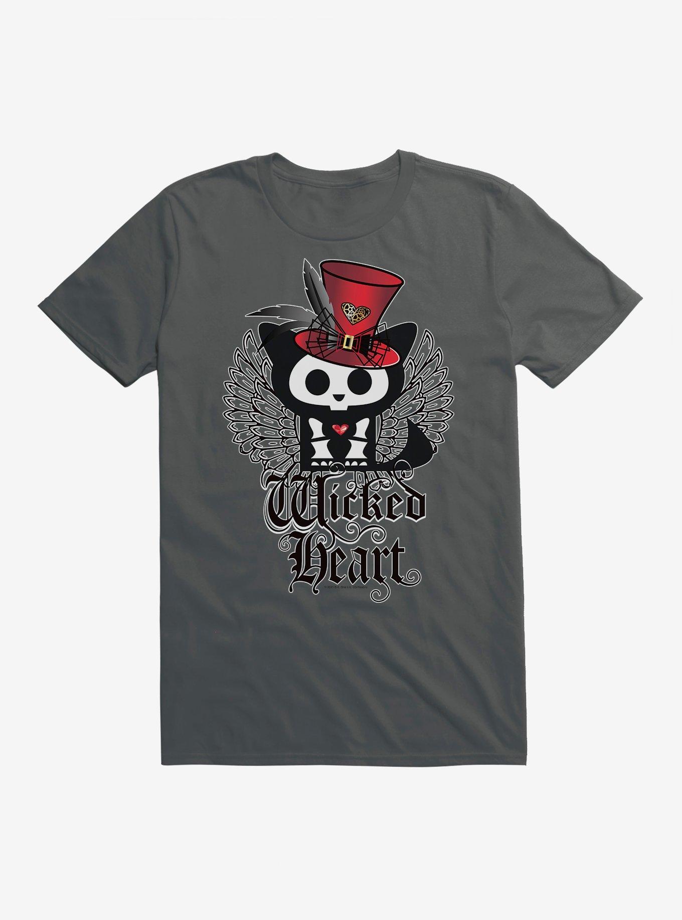Skelanimals Wicked Heart T-Shirt, CHARCOAL, hi-res