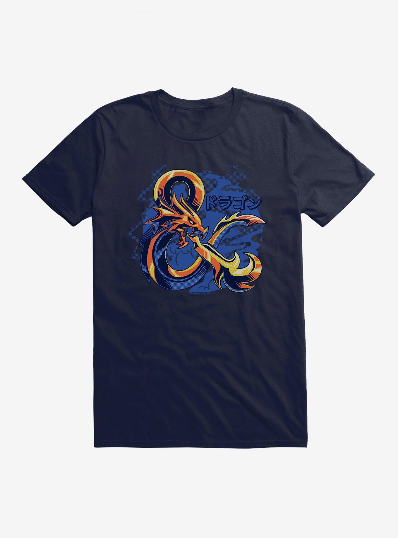 Dungeons And Dragons Gold Ampersand Asian Letters T-Shirt, NAVY, hi-res