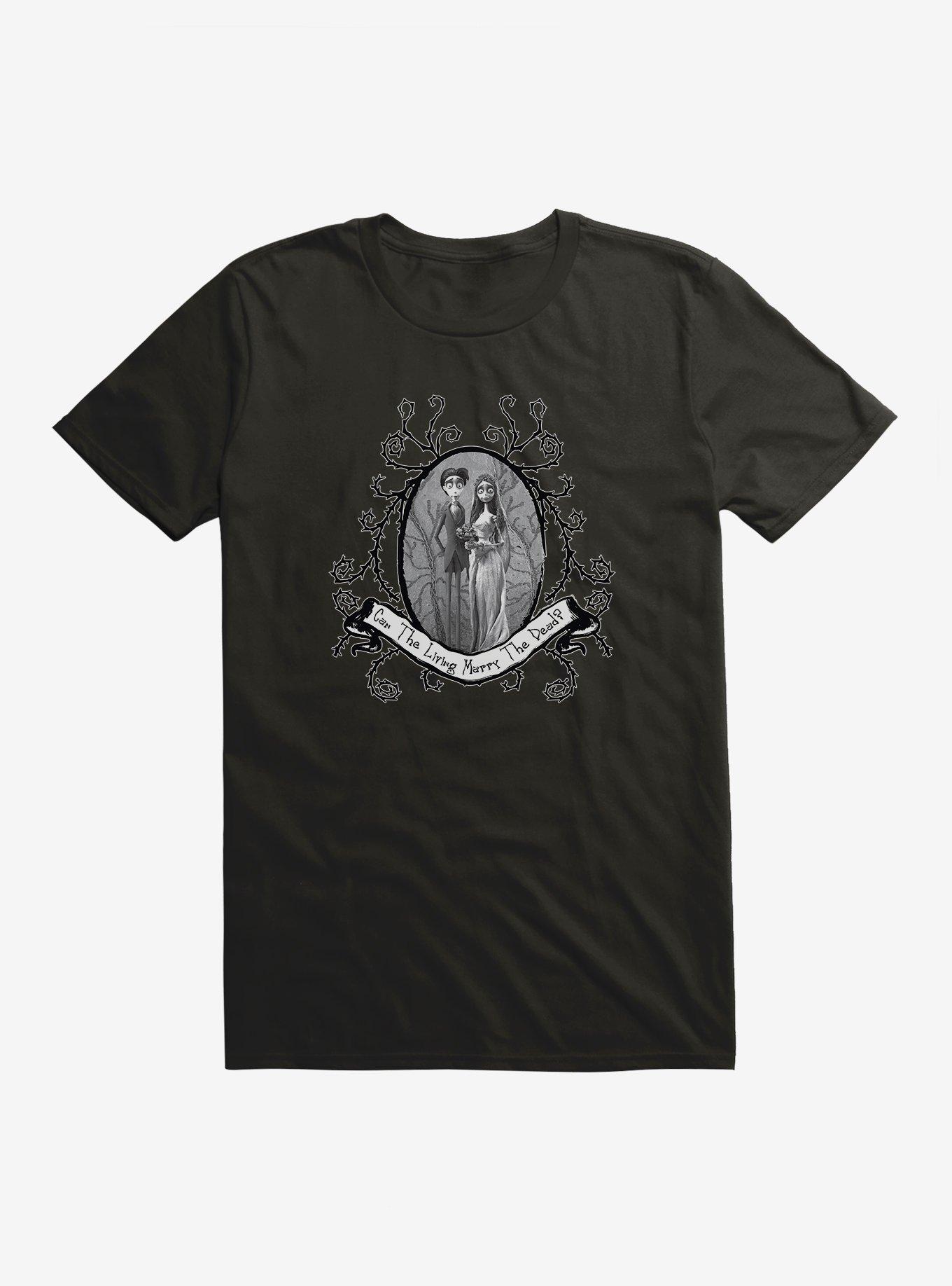 Corpse Bride Emily And Victor Portrait T-Shirt, BLACK, hi-res