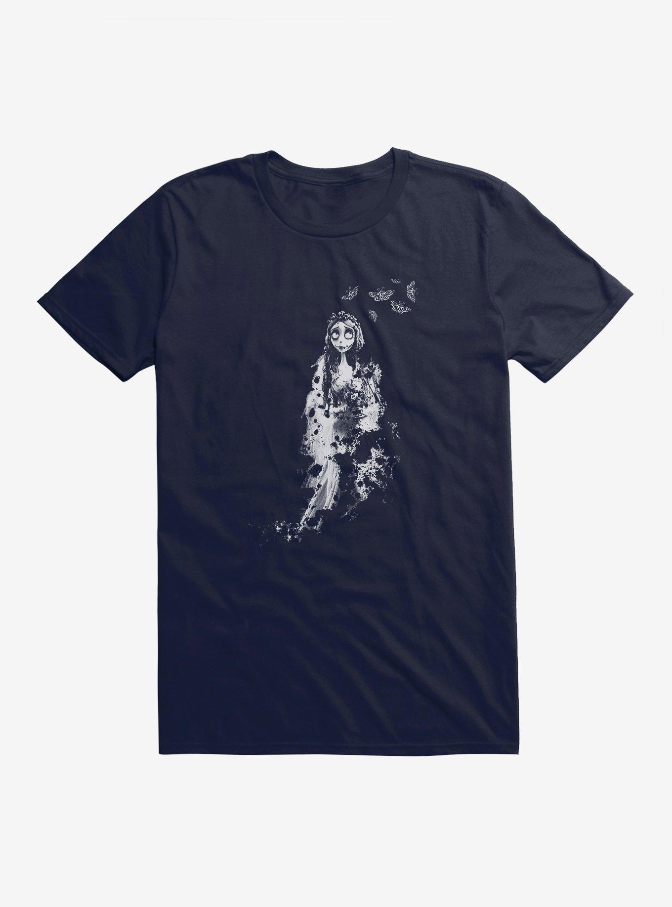 Corpse Bride Emily Butterflies T-Shirt, NAVY, hi-res