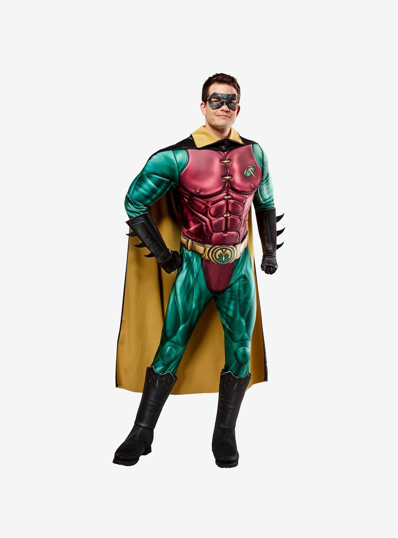 DC Comics Batman Forever Deluxe Robin Adult Costume, BLACK, hi-res