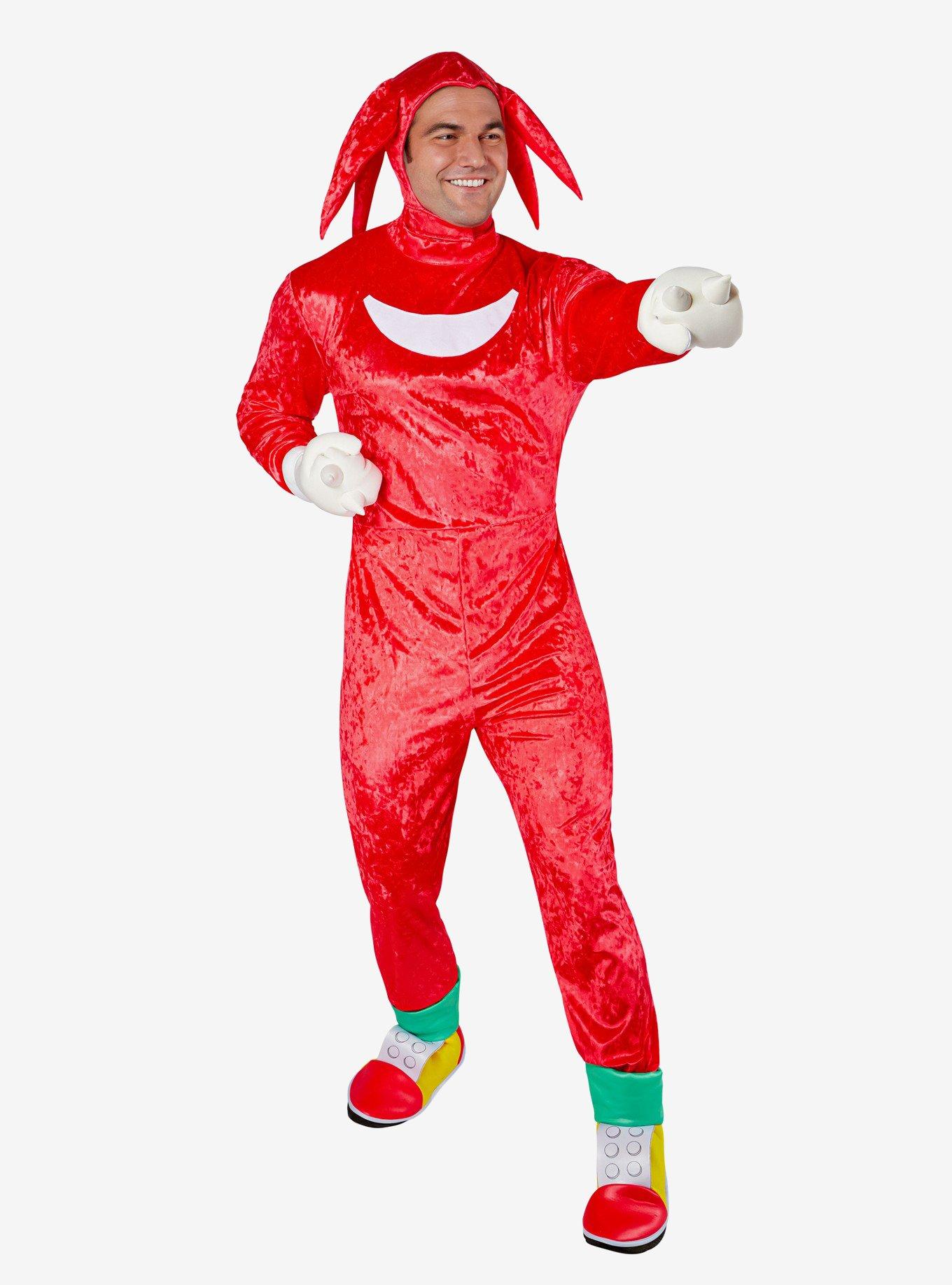 Sonic The Hedgehog Knuckles Adult Costume, RED, hi-res