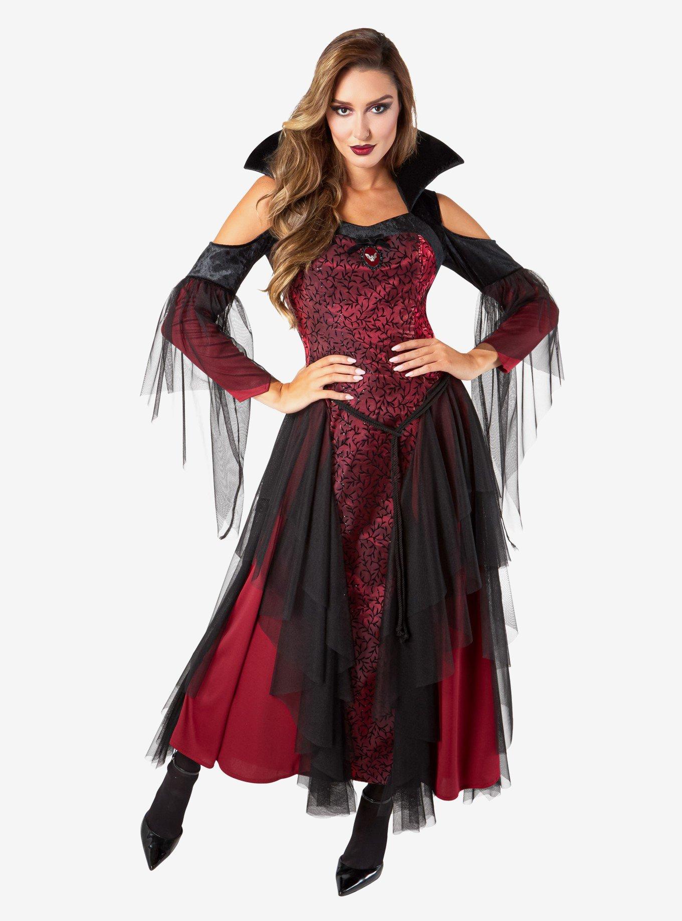 Red Vintage Vampiress Adult Costume, , hi-res