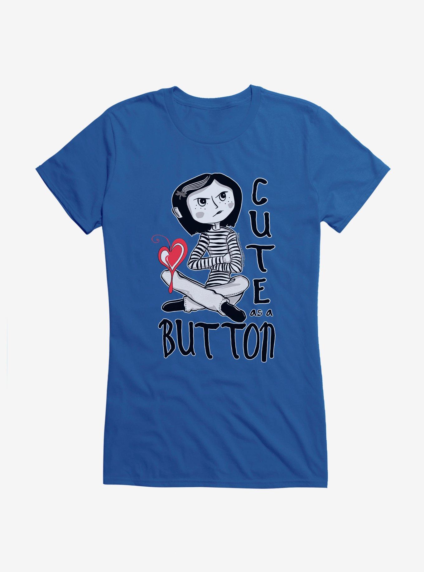 Coraline Cute As A Button Girls T-Shirt, ROYAL, hi-res