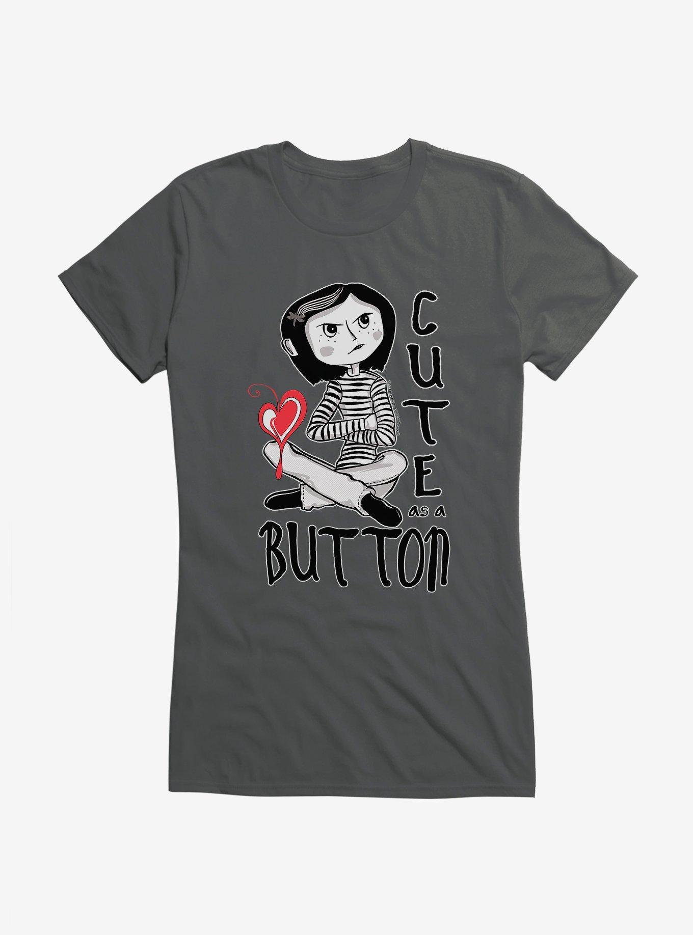 Coraline Cute As A Button Girls T-Shirt, , hi-res