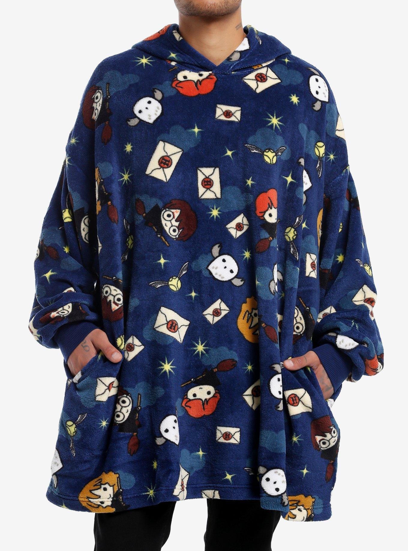 Harry Potter Chibi Characters Fuzzy Oversized Hoodie, , hi-res