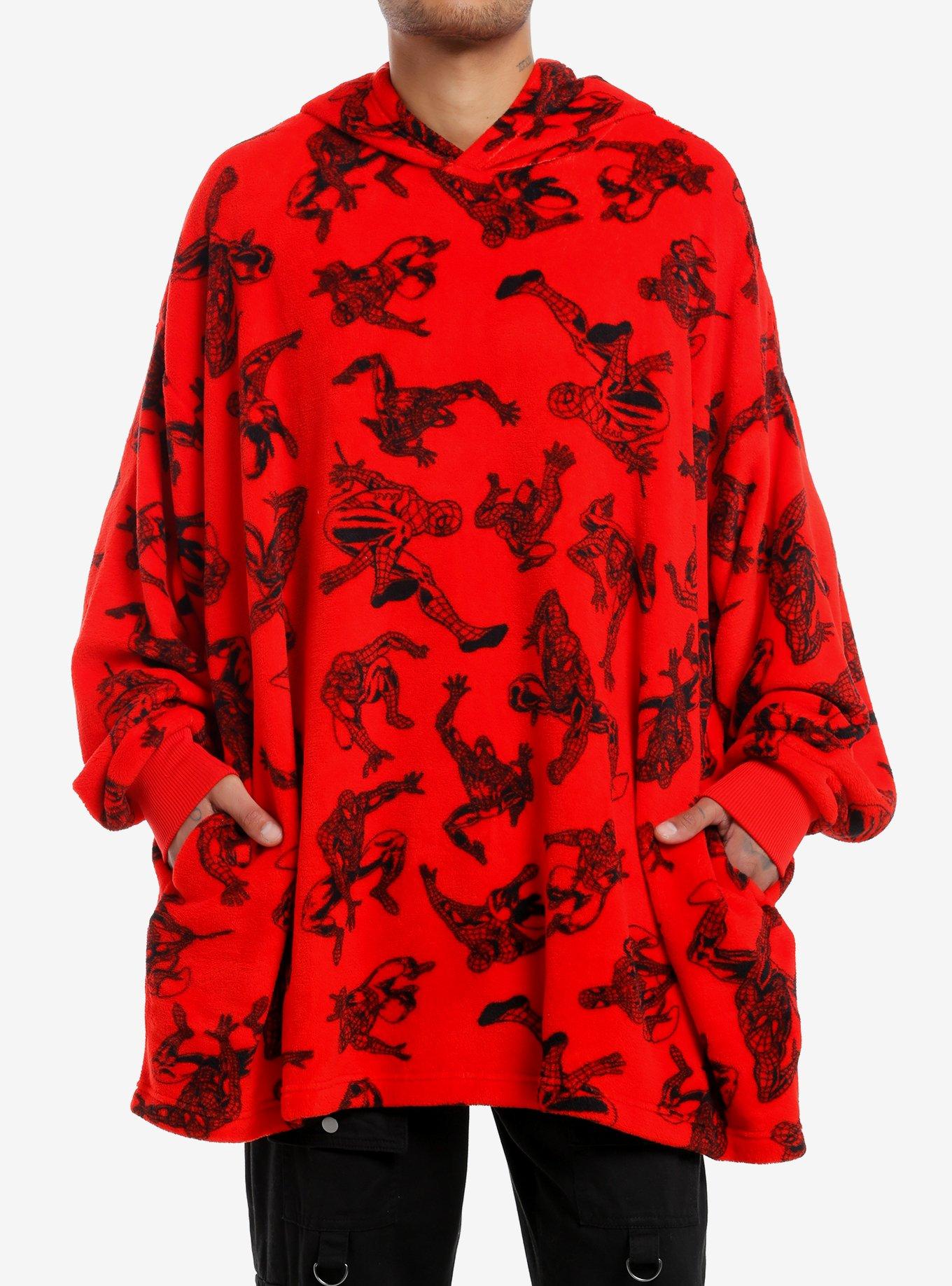Marvel Spider-Man Poses Fuzzy Oversized Hoodie, , hi-res