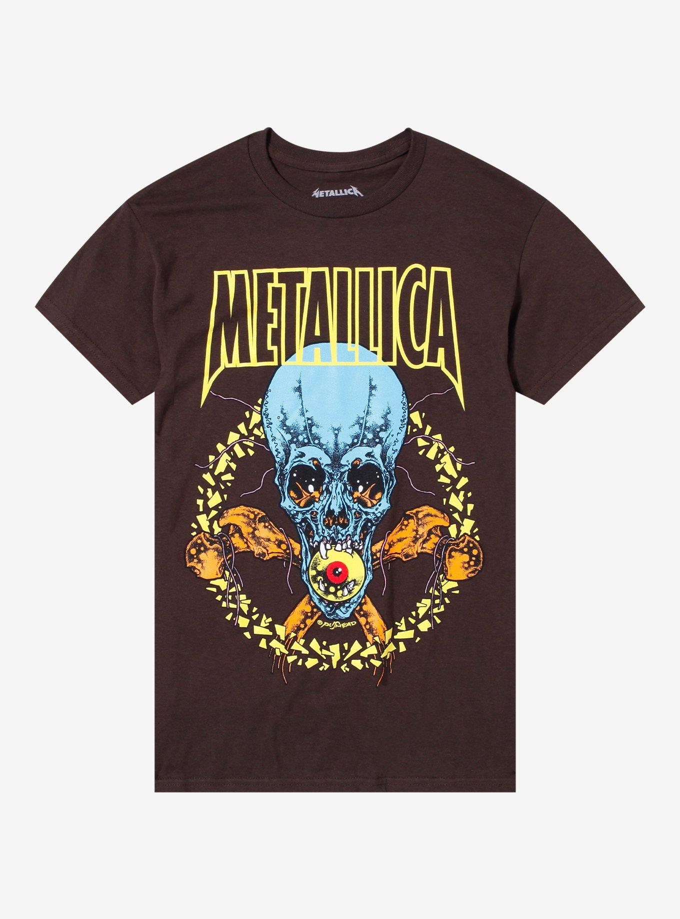 Metallica Skull & Eyeball Boyfriend Fit Girls T-Shirt