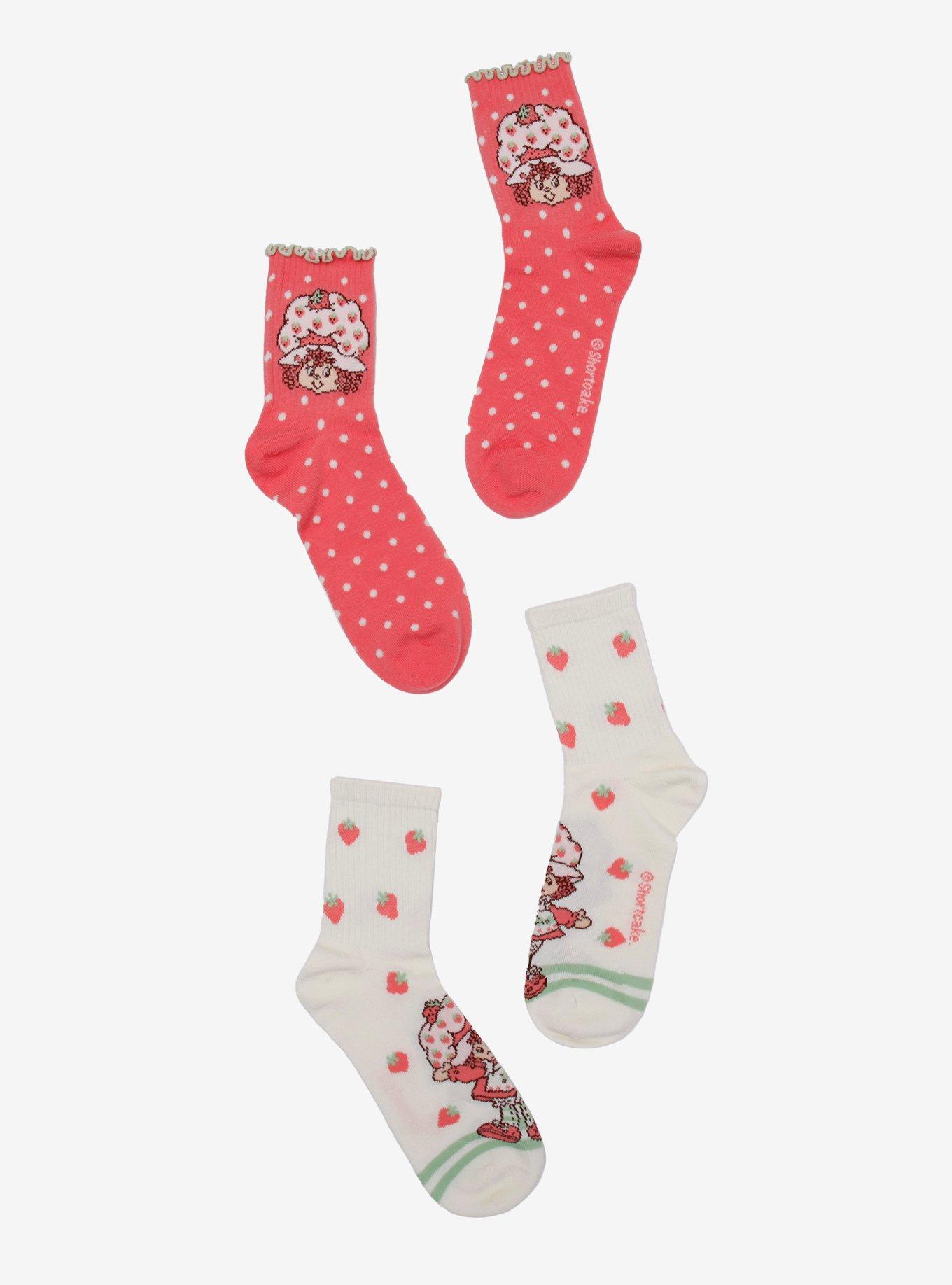 Strawberry Shortcake Polka Dot Strawberry Crew Socks 2 Pair, , hi-res