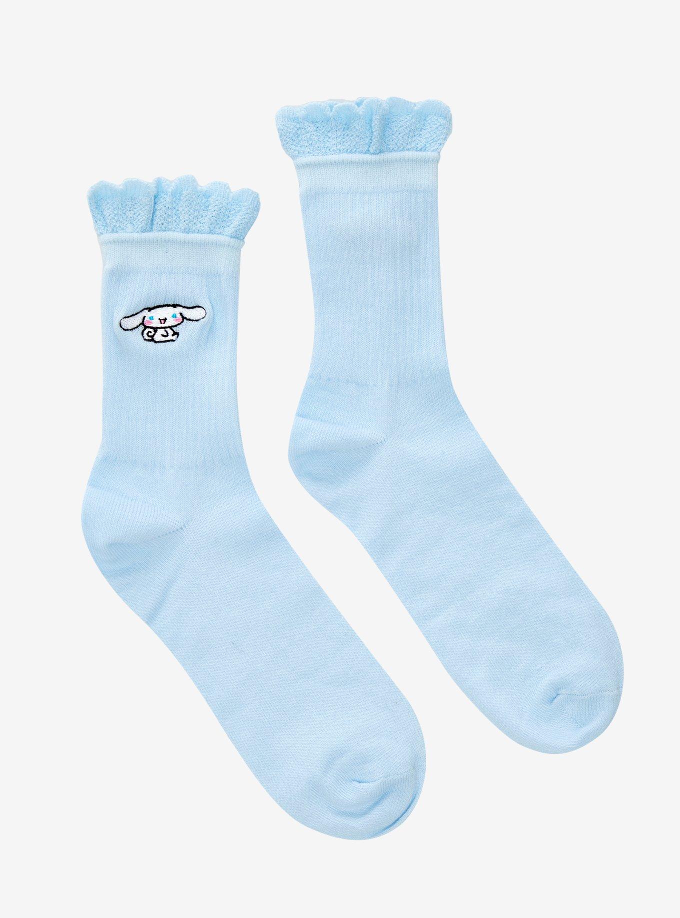 Cinnamoroll Scallop Ruffle Crew Socks, , hi-res