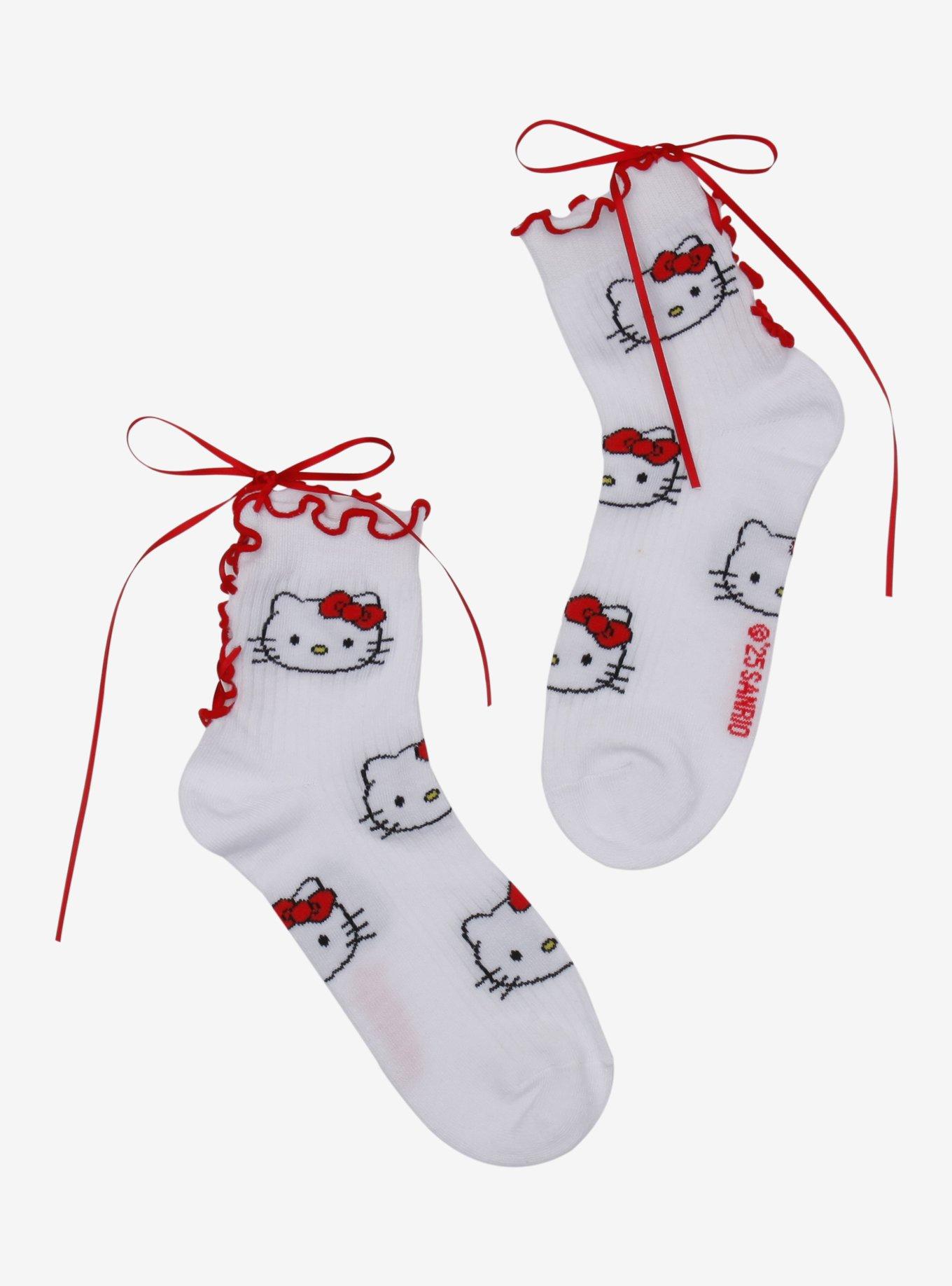 Hello Kitty Red Ribbon Ankle Socks, , hi-res