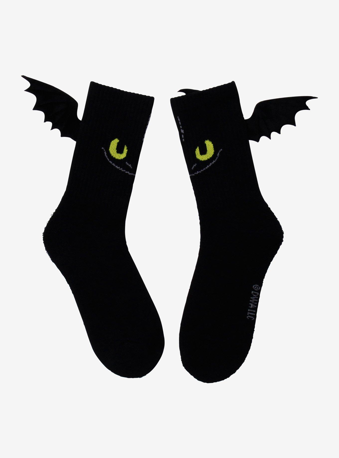 How To Train Your Dragon Toothless 3D Wings Crew Socks, , hi-res