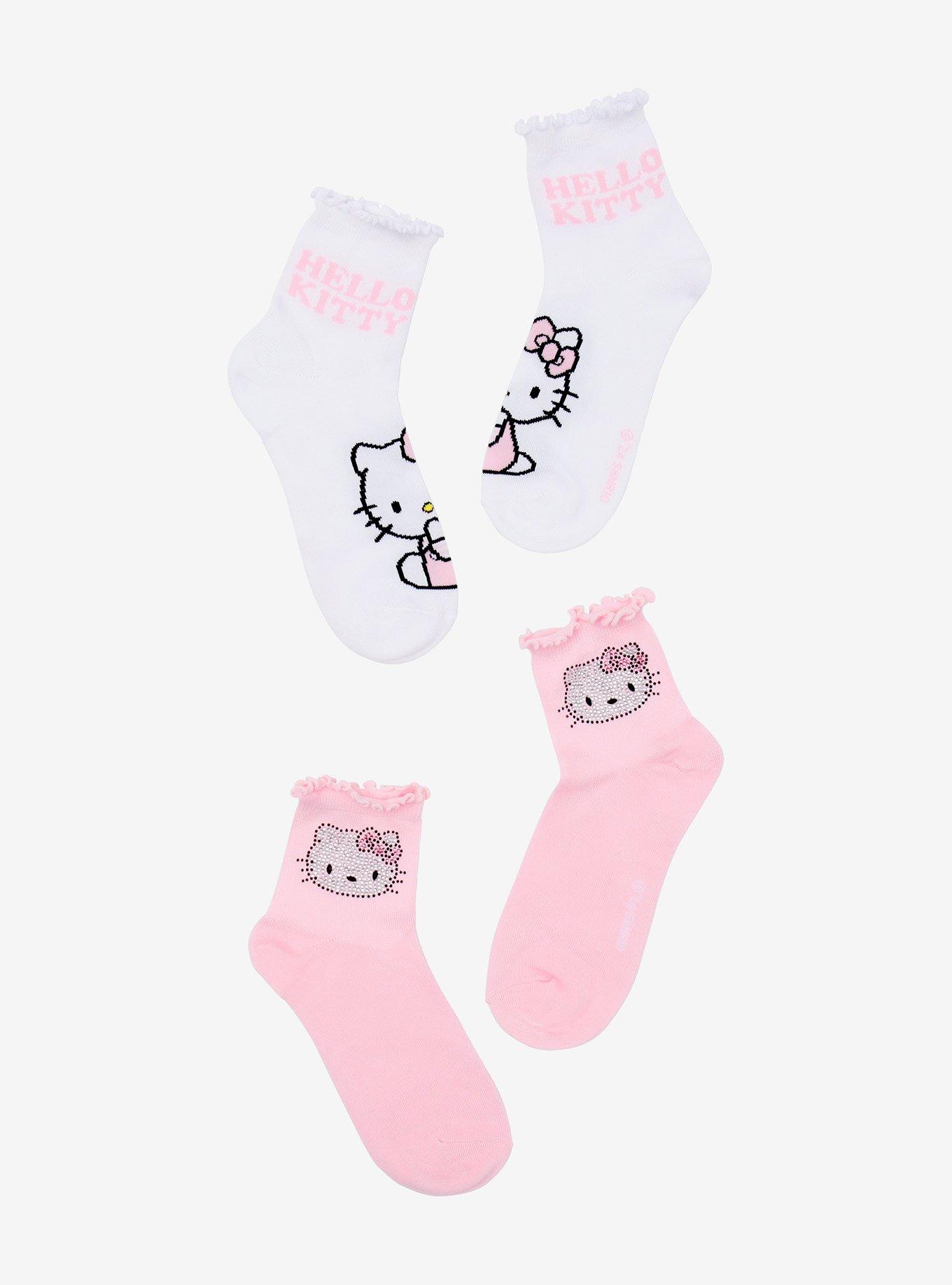 Hello Kitty Rhinestone Ankle Socks 2 Pair, , hi-res