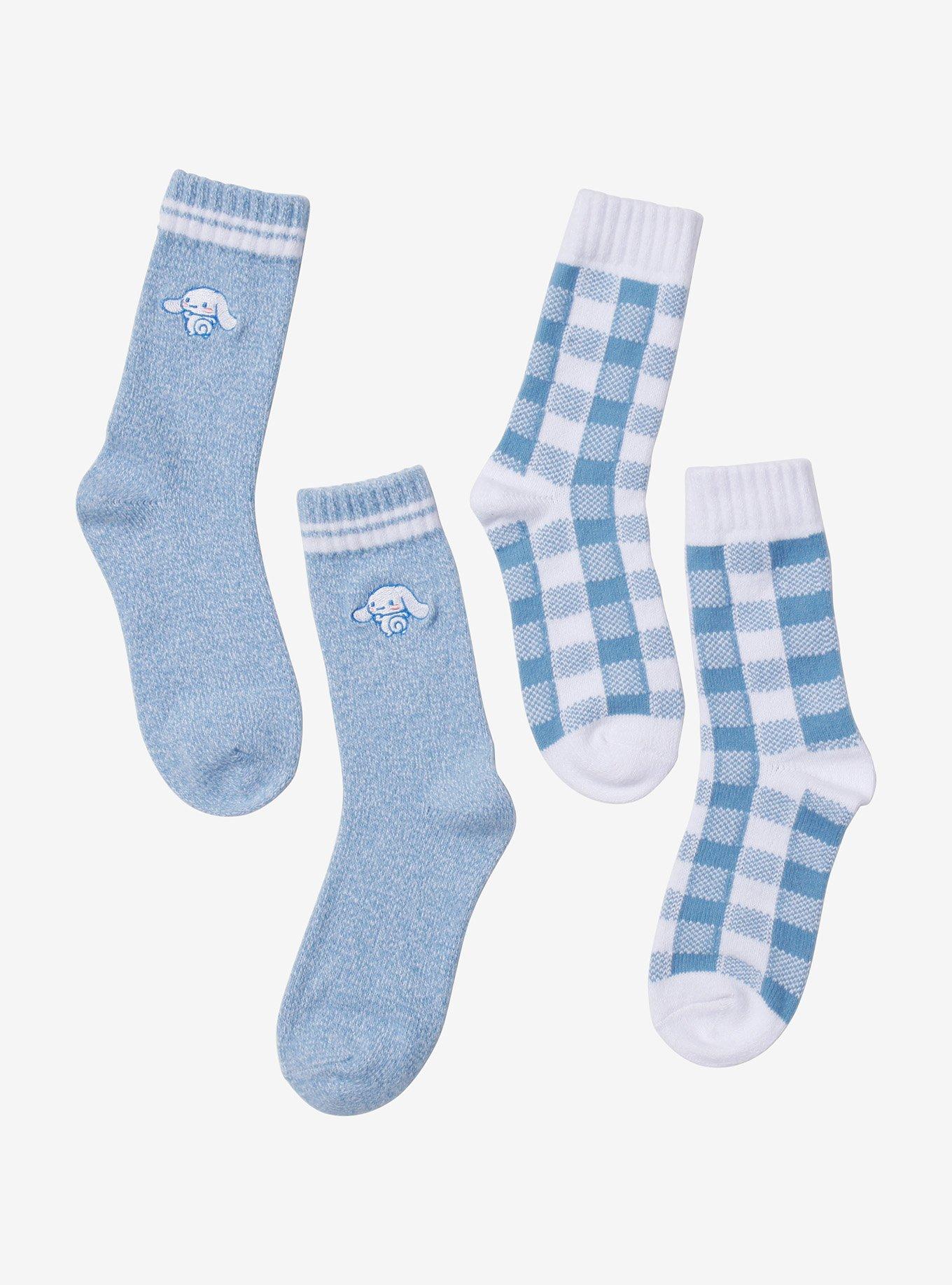 Cinnamoroll Blue Gingham Cozy Crew Socks 2 Pair, , hi-res