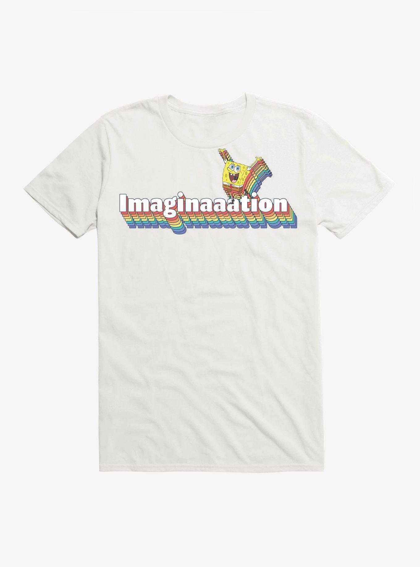 Spongebob Squarepants Imagination Rainbow T-Shirt, WHITE, hi-res