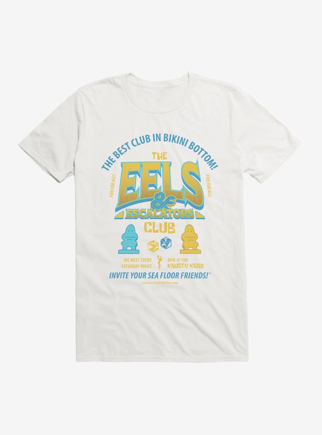 SpongeBob SquarePants The Eels & Escalators Club T-Shirt, WHITE, hi-res