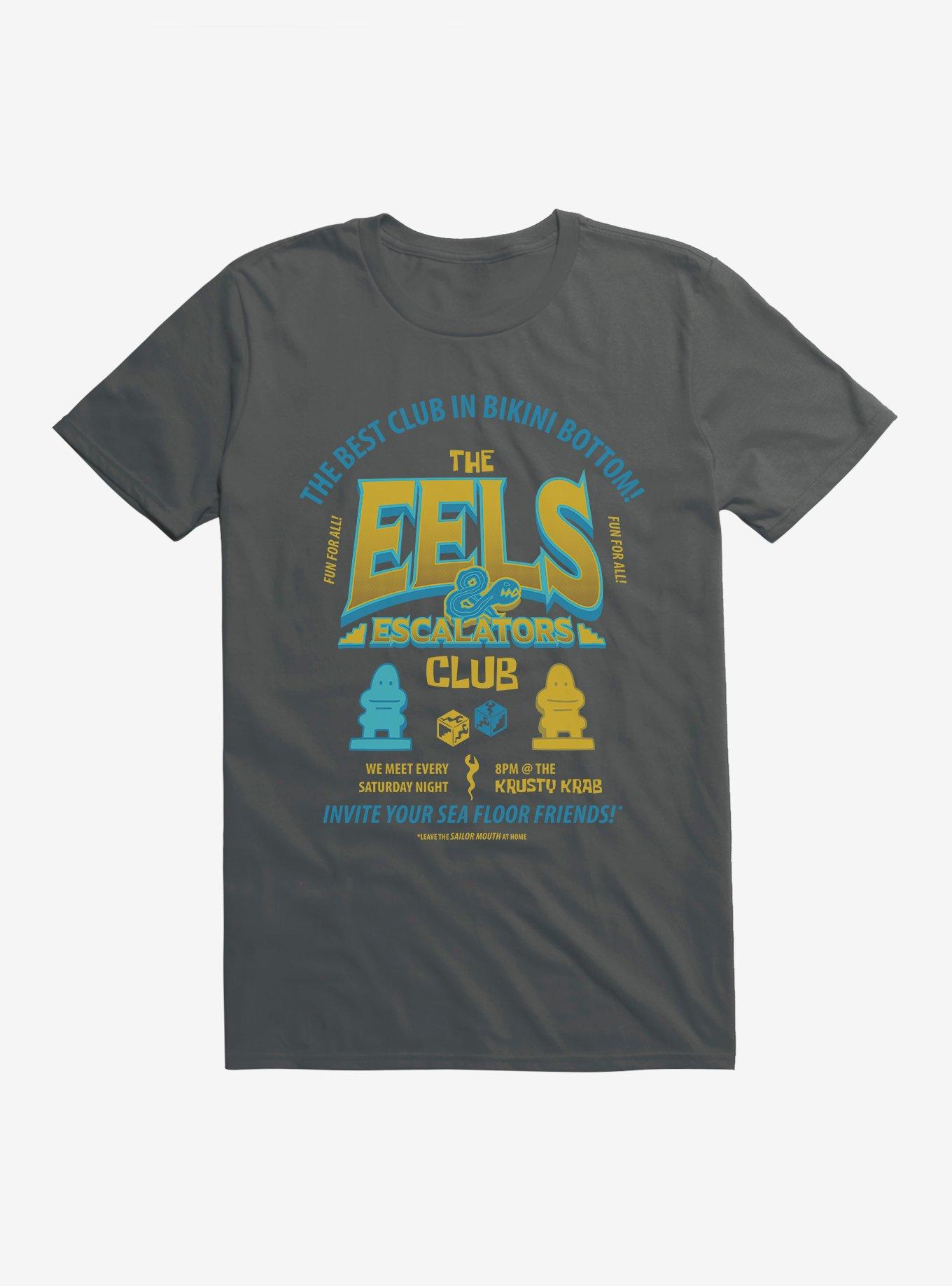 SpongeBob SquarePants The Eels & Escalators Club T-Shirt, CHARCOAL, hi-res