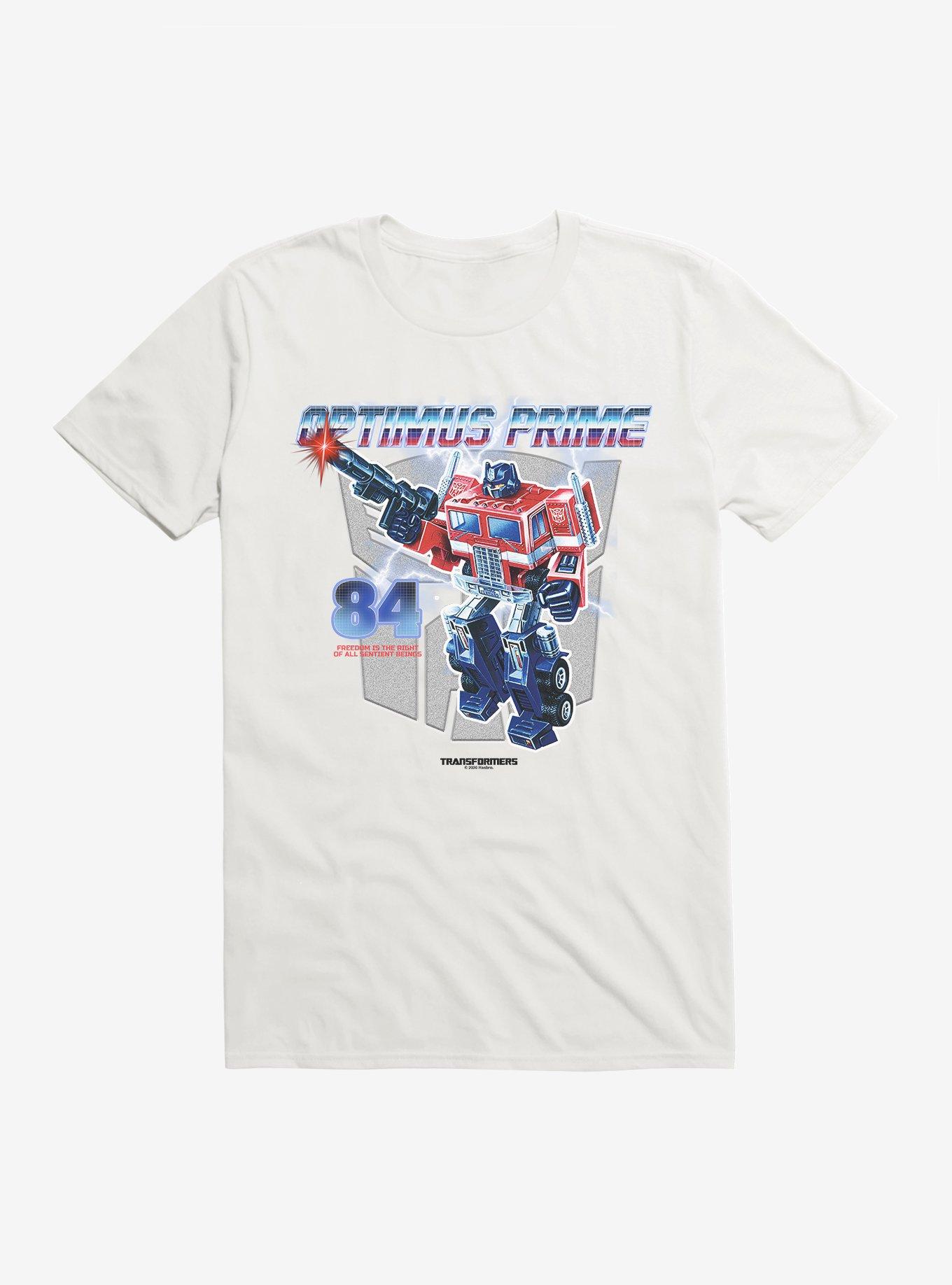 Transformers Optimus Prime The Right To Freedom T-Shirt, WHITE, hi-res
